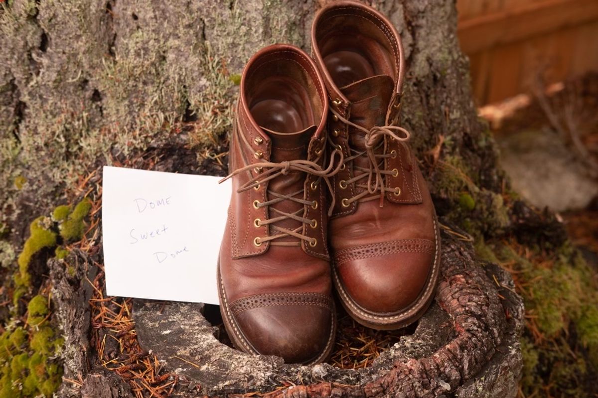 Photo by patinalfather on November 2, 2022 of the John Lofgren Combat Boots in Shinki Wabi-Sabi Horsebutt.