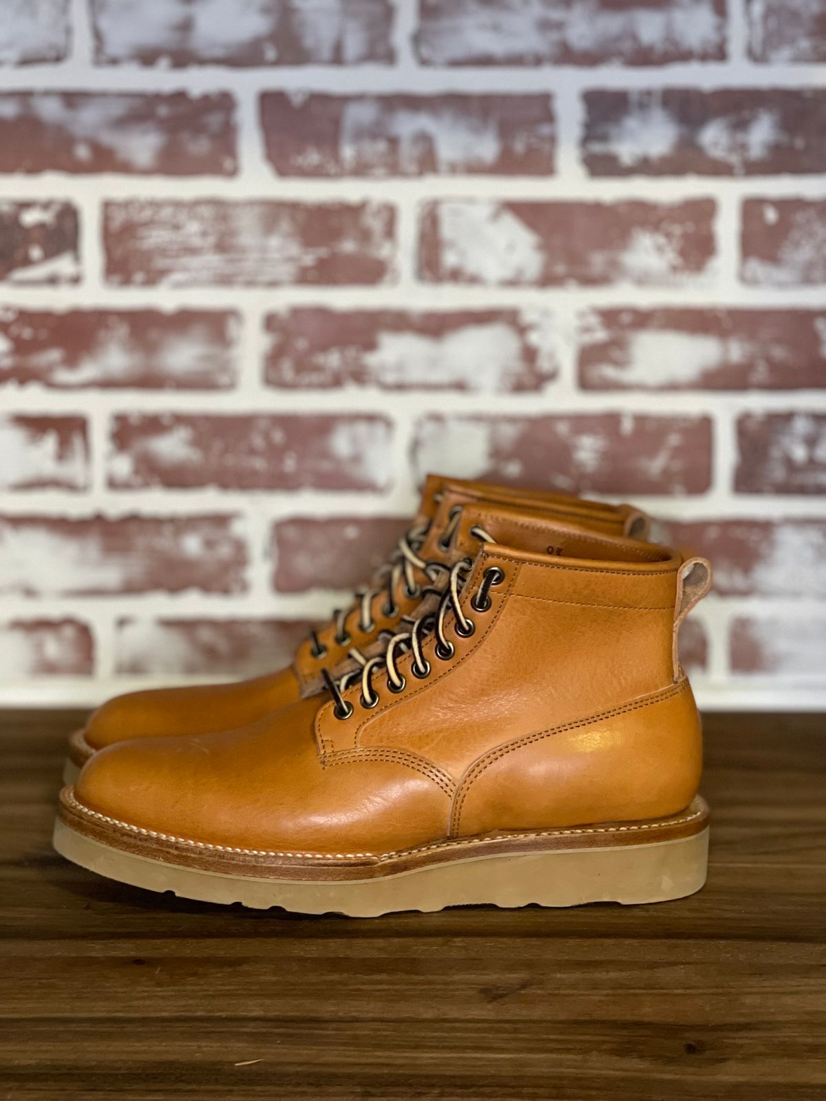 Photo by patinalfather on November 2, 2023 of the Viberg Scout Boot in Tochigi Natural Cowhide.