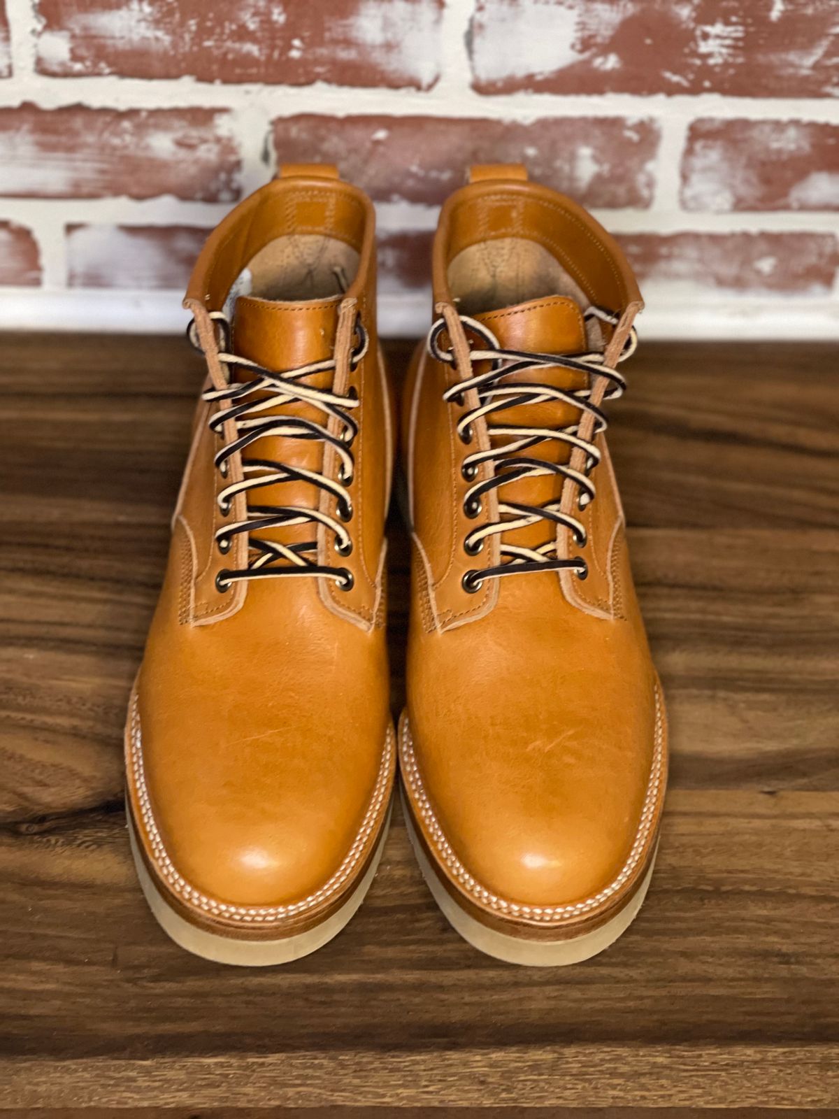 Photo by patinalfather on November 2, 2023 of the Viberg Scout Boot in Tochigi Natural Cowhide.