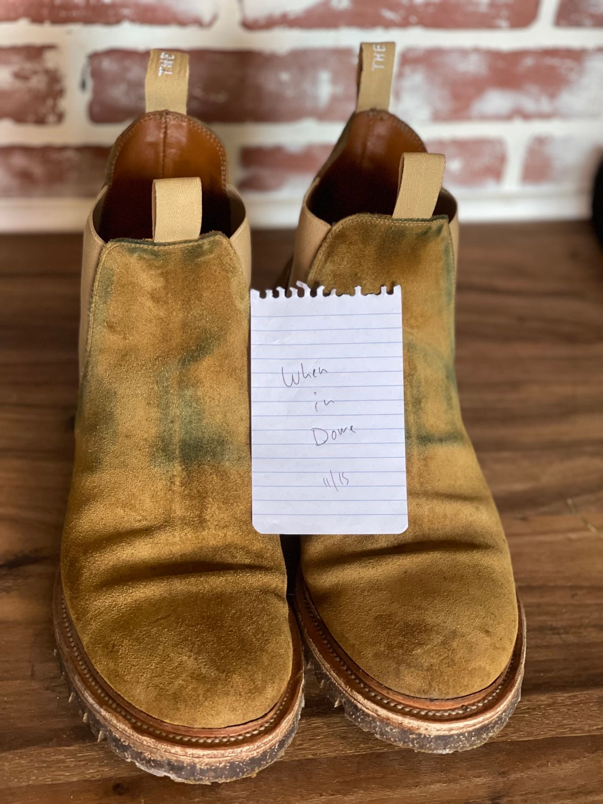 Photo by patinalfather on November 5, 2024 of the Viberg Chelsea in Conceria Opera Calfskin Suede.