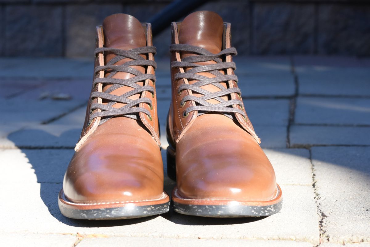 Photo by horsebuttboots on November 2, 2022 of the Quan Shoemaker Unknown Model in Horween Natural Shell Cordovan.