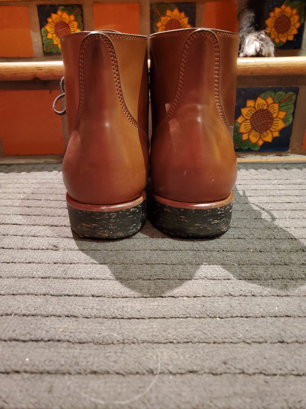 Photo by horsebuttboots on January 6, 2023 of the Quan Shoemaker Unknown Model in Horween Natural Shell Cordovan.