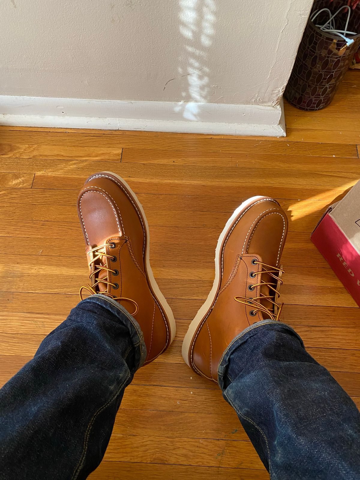 Photo by jslatt on November 2, 2022 of the Red Wing 6-Inch Classic Moc in S.B. Foot Oro Legacy.