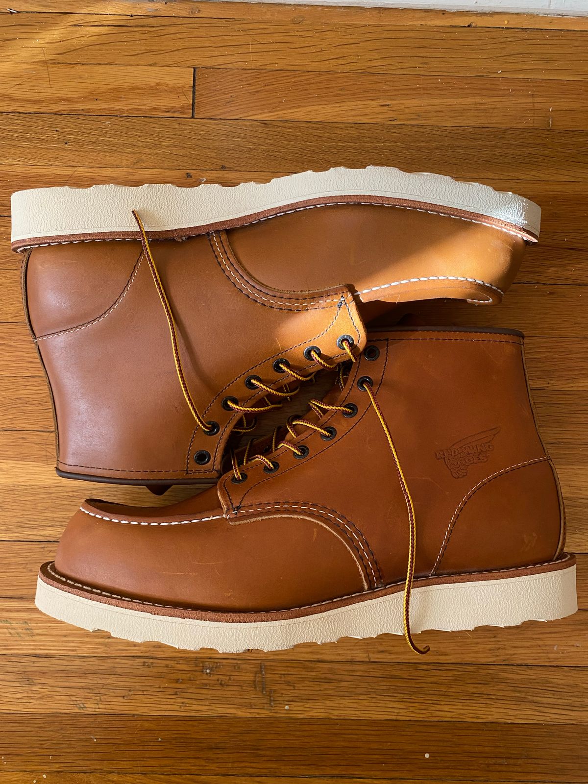 Photo by jslatt on November 2, 2022 of the Red Wing 6-Inch Classic Moc in S.B. Foot Oro Legacy.