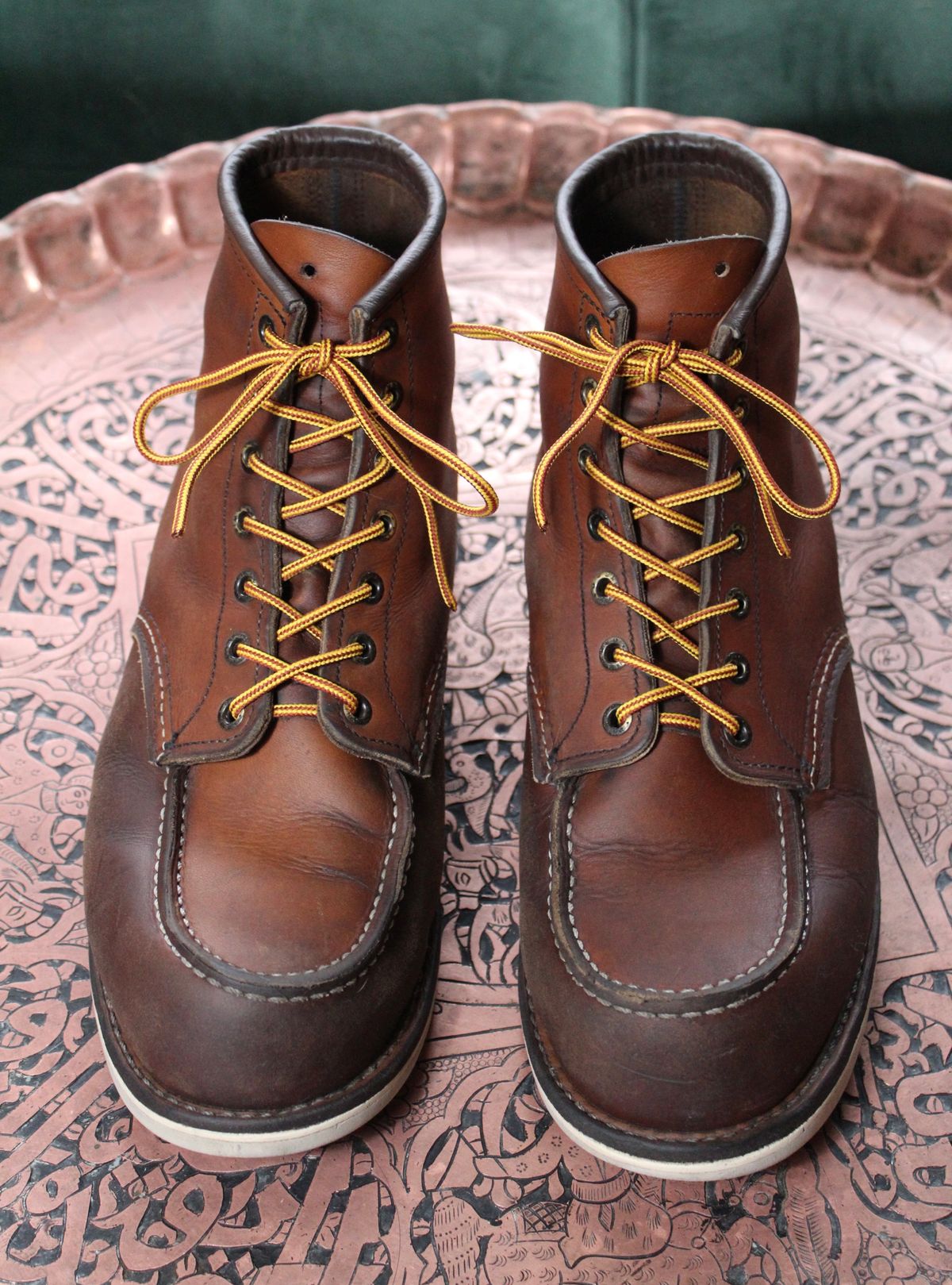 Photo by jslatt on April 5, 2023 of the Red Wing 6-Inch Classic Moc in S.B. Foot Oro Legacy.