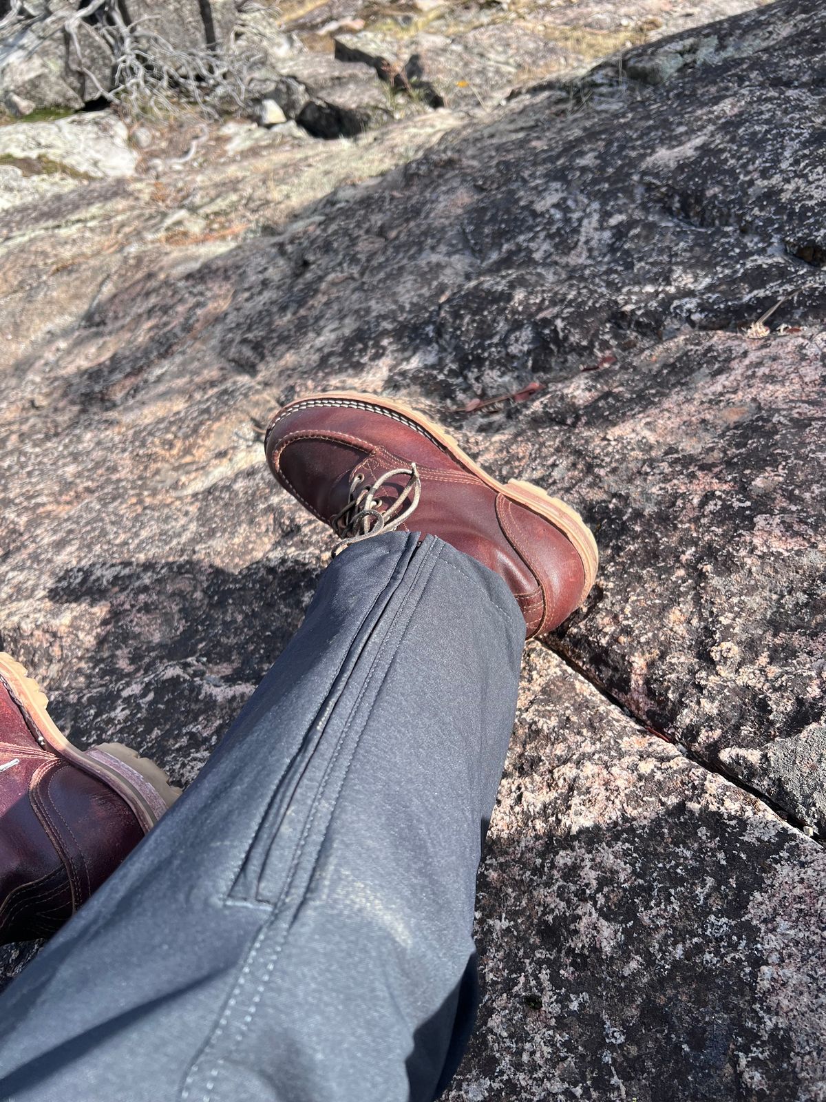 Photo by Snailchang on December 18, 2024 of the Nicks Moc Toe in Horween Tan Waxed Flesh.