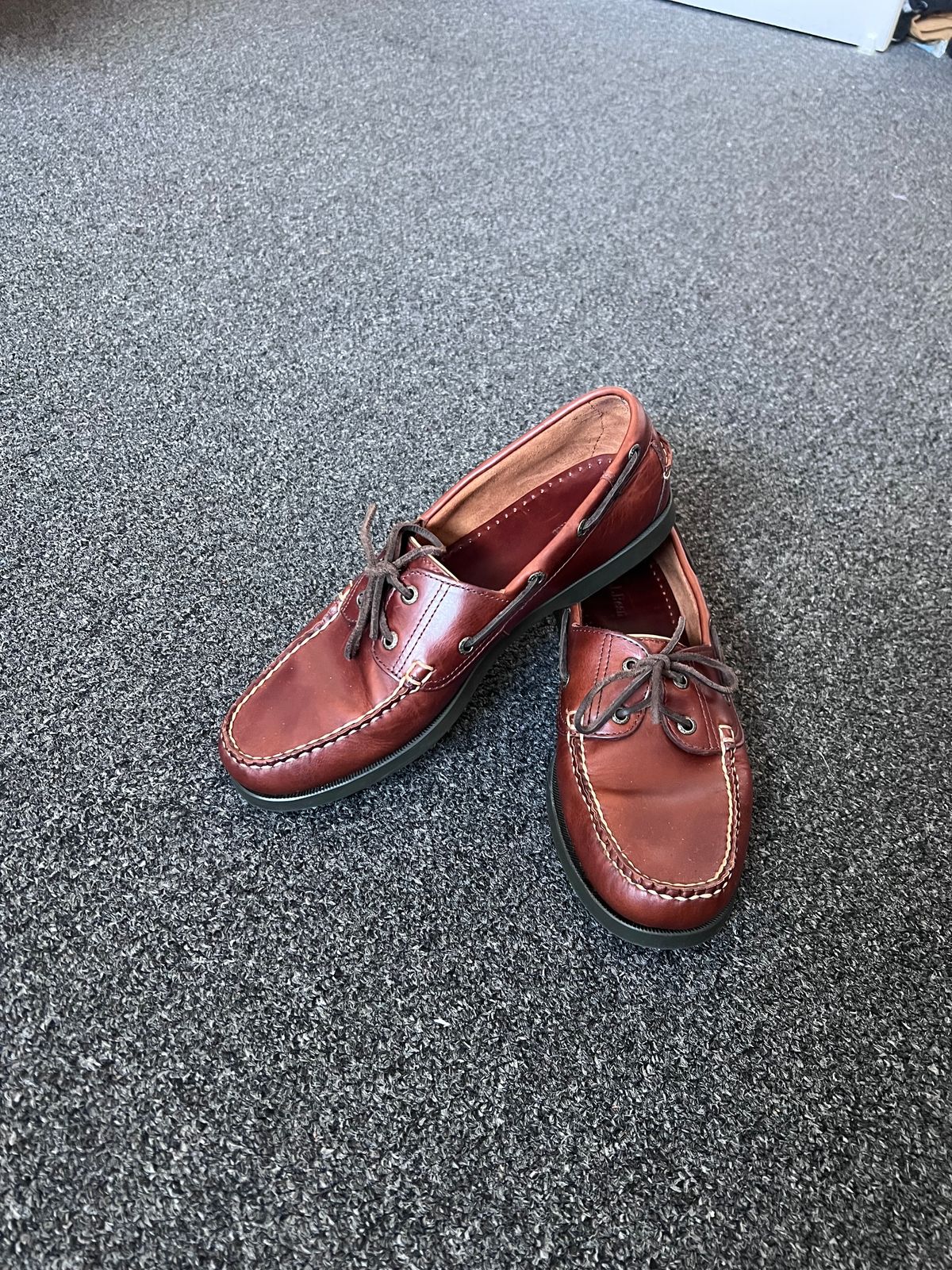 Photo by Snailchang on March 17, 2025 of the L.L.Bean Casco Bay Boat Shoe in Canyon Brown Leathwr.