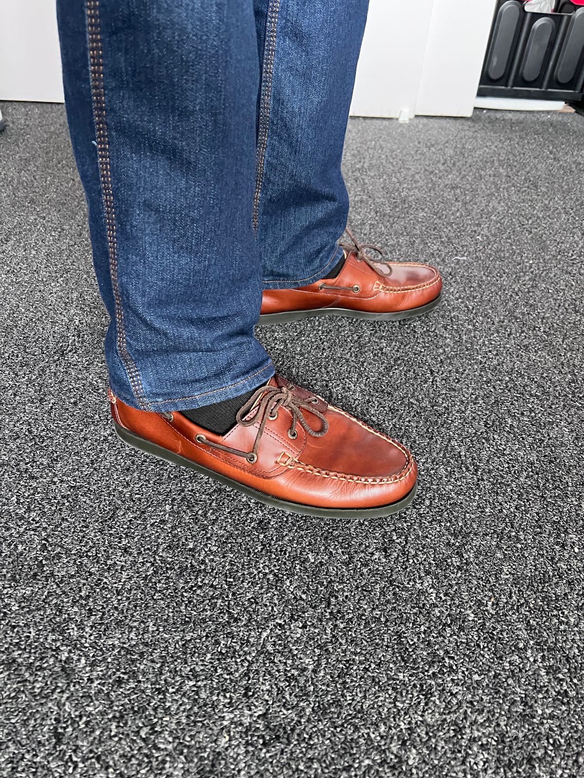 Photo by Snailchang on March 17, 2025 of the L.L.Bean Casco Bay Boat Shoe in Canyon Brown Leathwr.