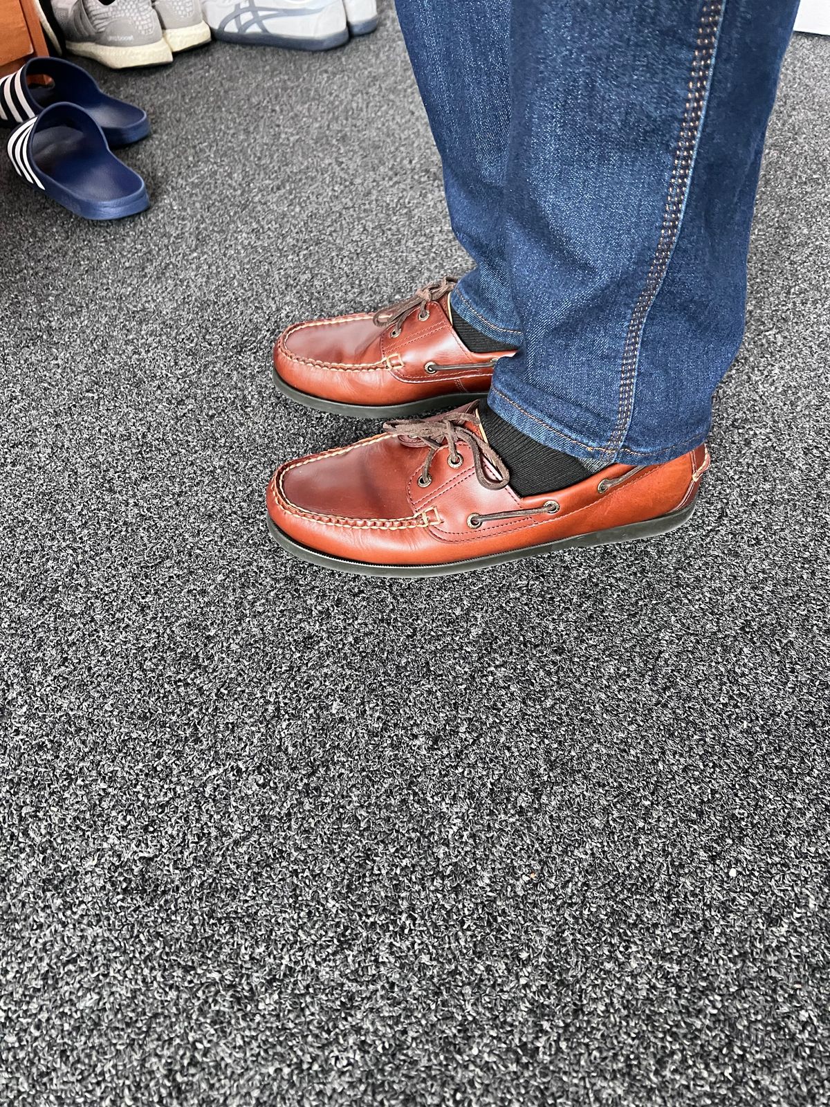 Photo by Snailchang on March 17, 2025 of the L.L.Bean Casco Bay Boat Shoe in Canyon Brown Leathwr.