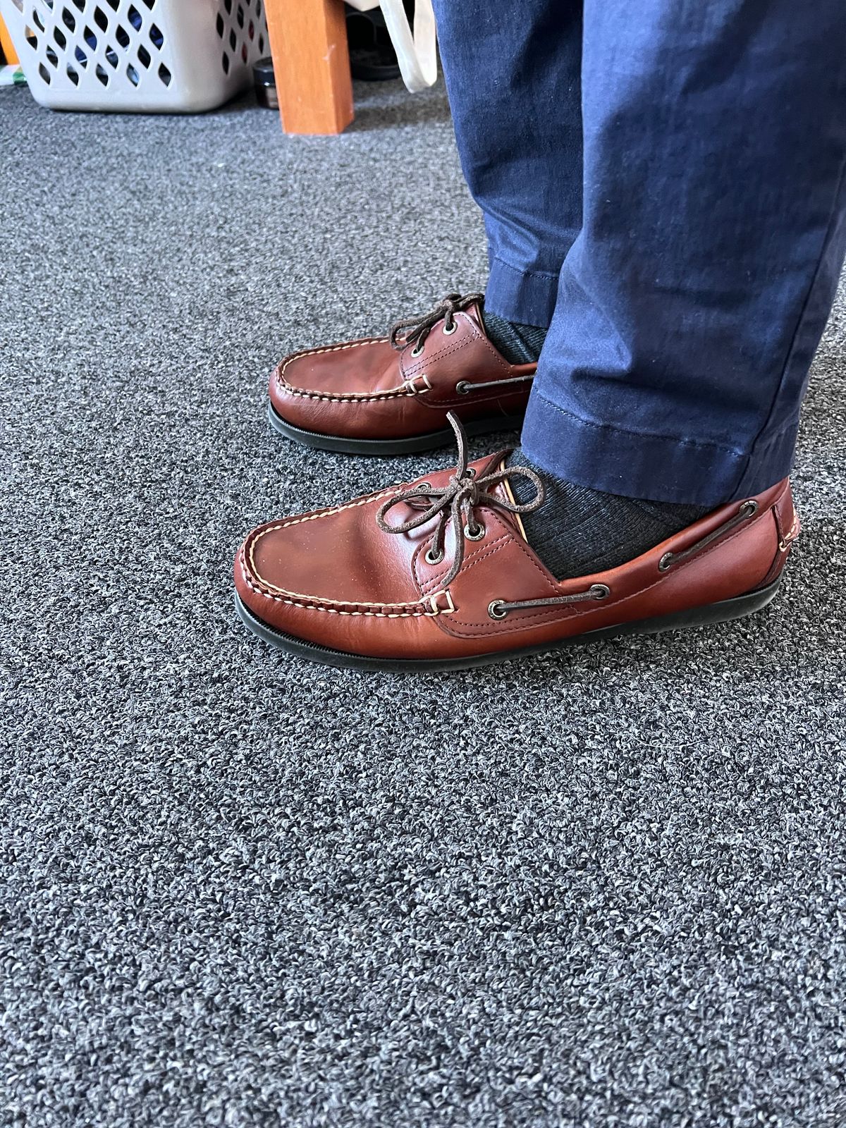 Photo by Snailchang on March 18, 2025 of the L.L.Bean Casco Bay Boat Shoe in Canyon Brown Leathwr.