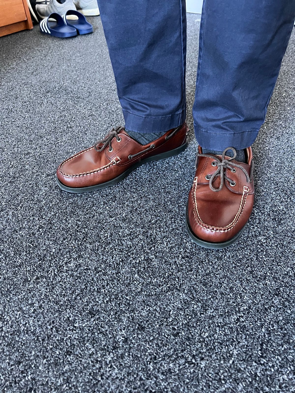 Photo by Snailchang on March 18, 2025 of the L.L.Bean Casco Bay Boat Shoe in Canyon Brown Leathwr.