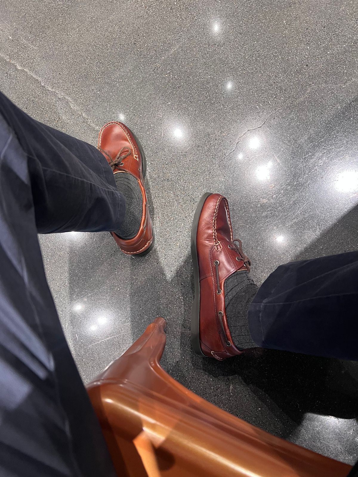 Photo by Snailchang on March 18, 2025 of the L.L.Bean Casco Bay Boat Shoe in Canyon Brown Leathwr.