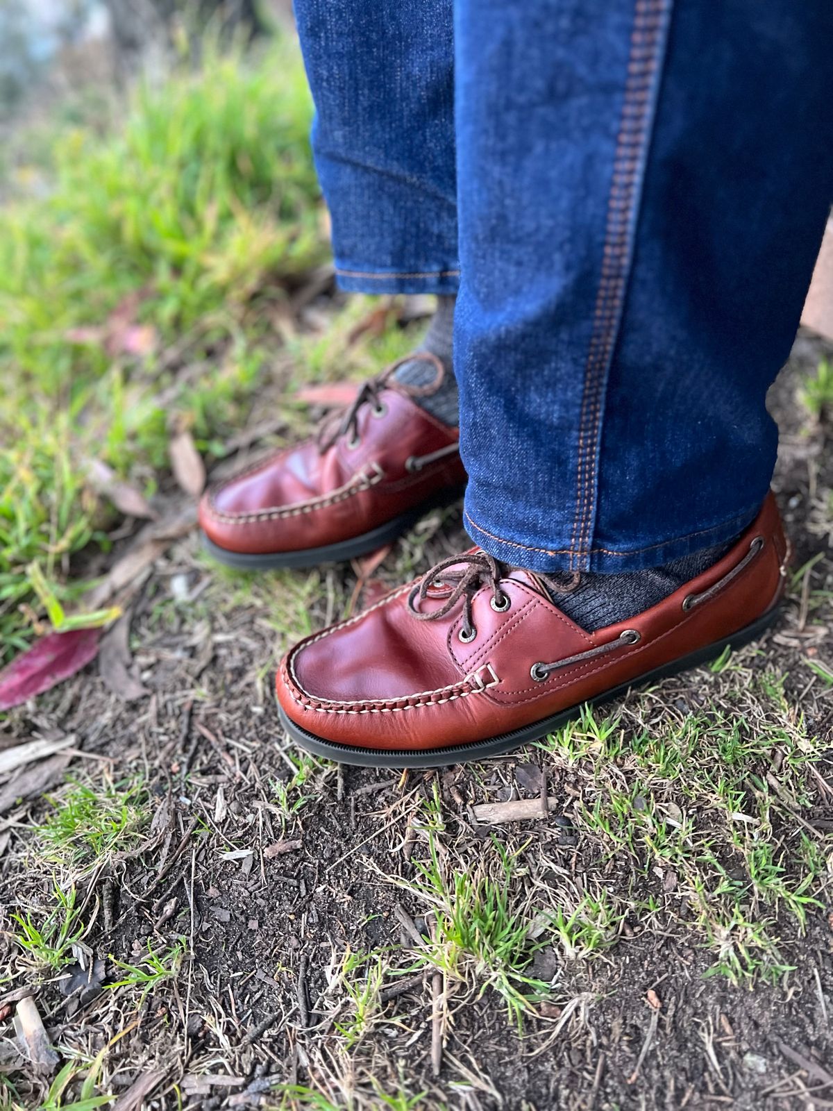 Photo by Snailchang on March 28, 2025 of the L.L.Bean Casco Bay Boat Shoe in Canyon Brown Leathwr.