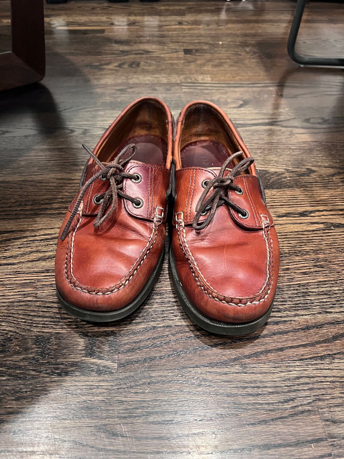 Photo by Snailchang on May 18, 2025 of the L.L.Bean Casco Bay Boat Shoe in Canyon Brown Leathwr.