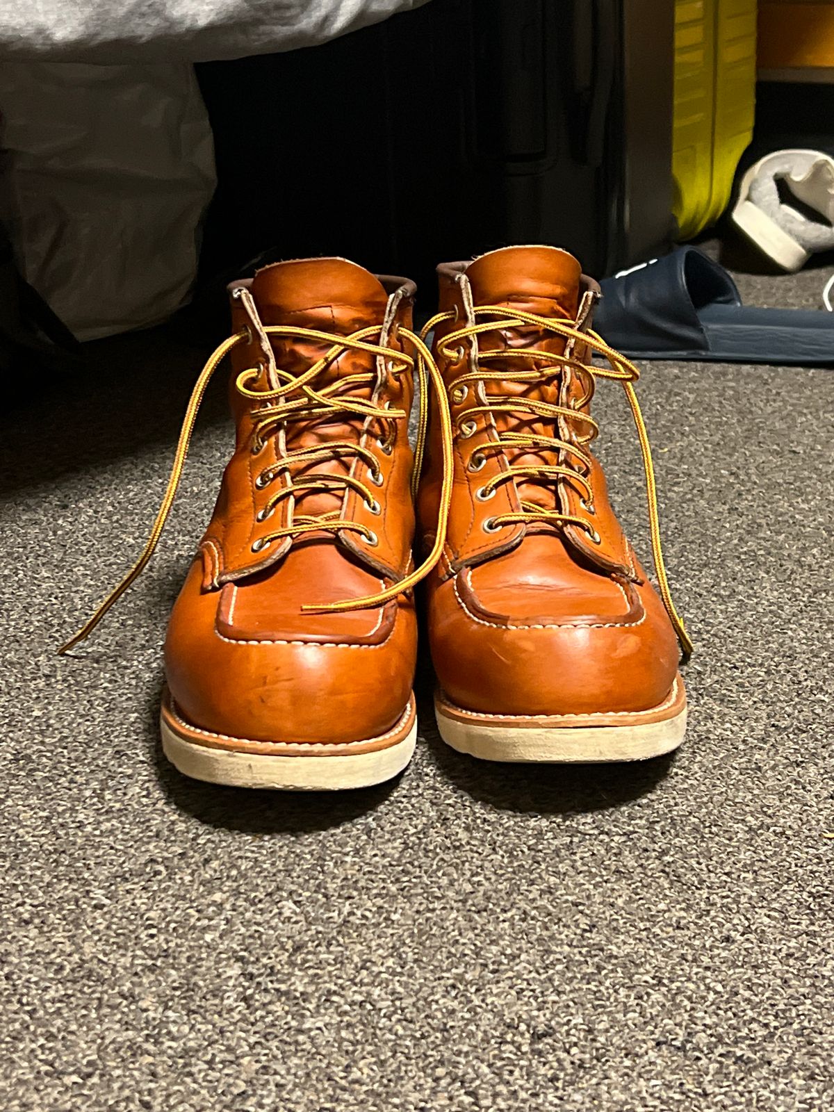 Photo by Snailchang on March 25, 2024 of the Red Wing 6-Inch Classic Moc in S.B. Foot Oro-Iginal.