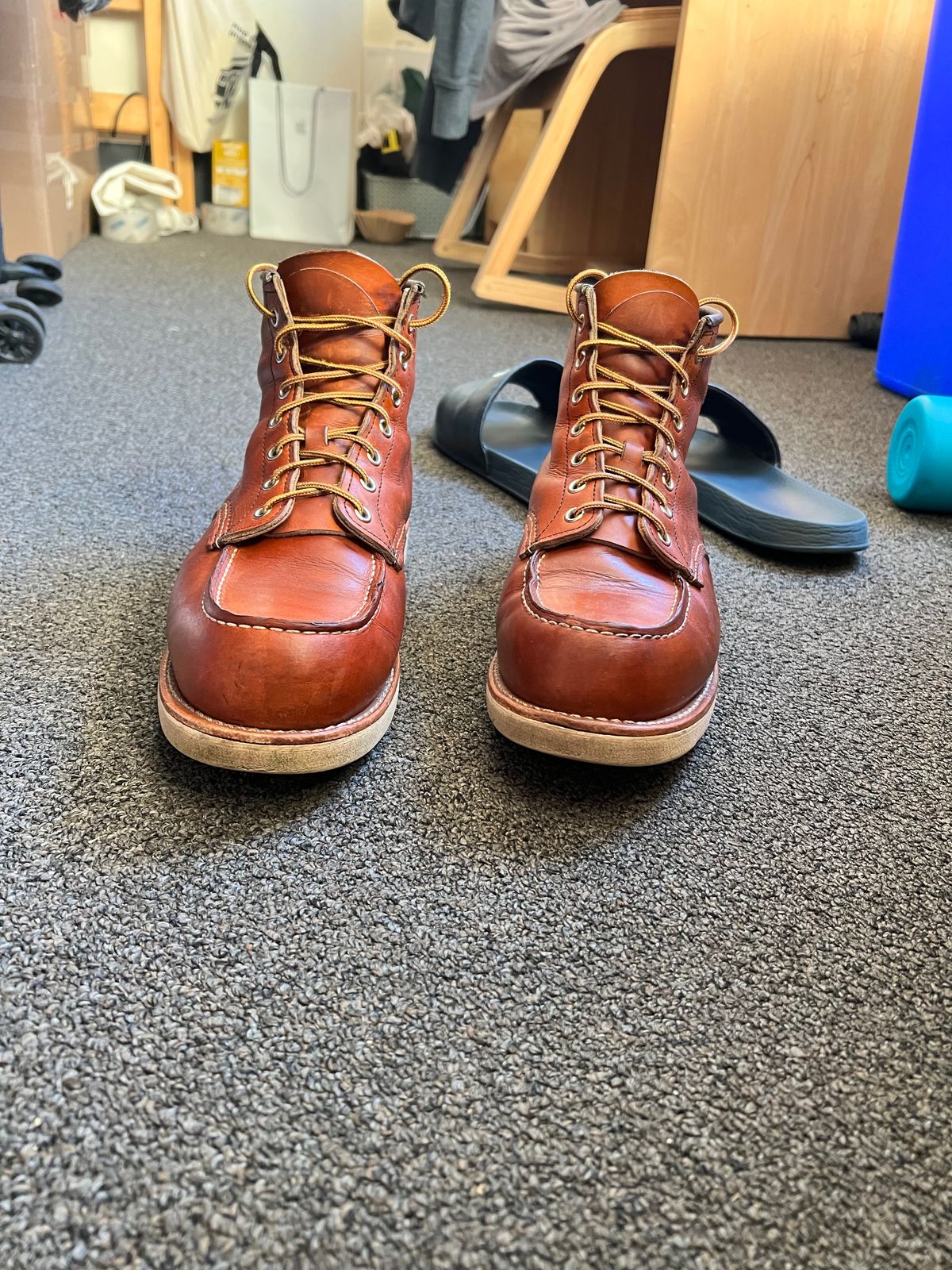 Photo by Snailchang on April 21, 2024 of the Red Wing 6-Inch Classic Moc in S.B. Foot Oro-Iginal.