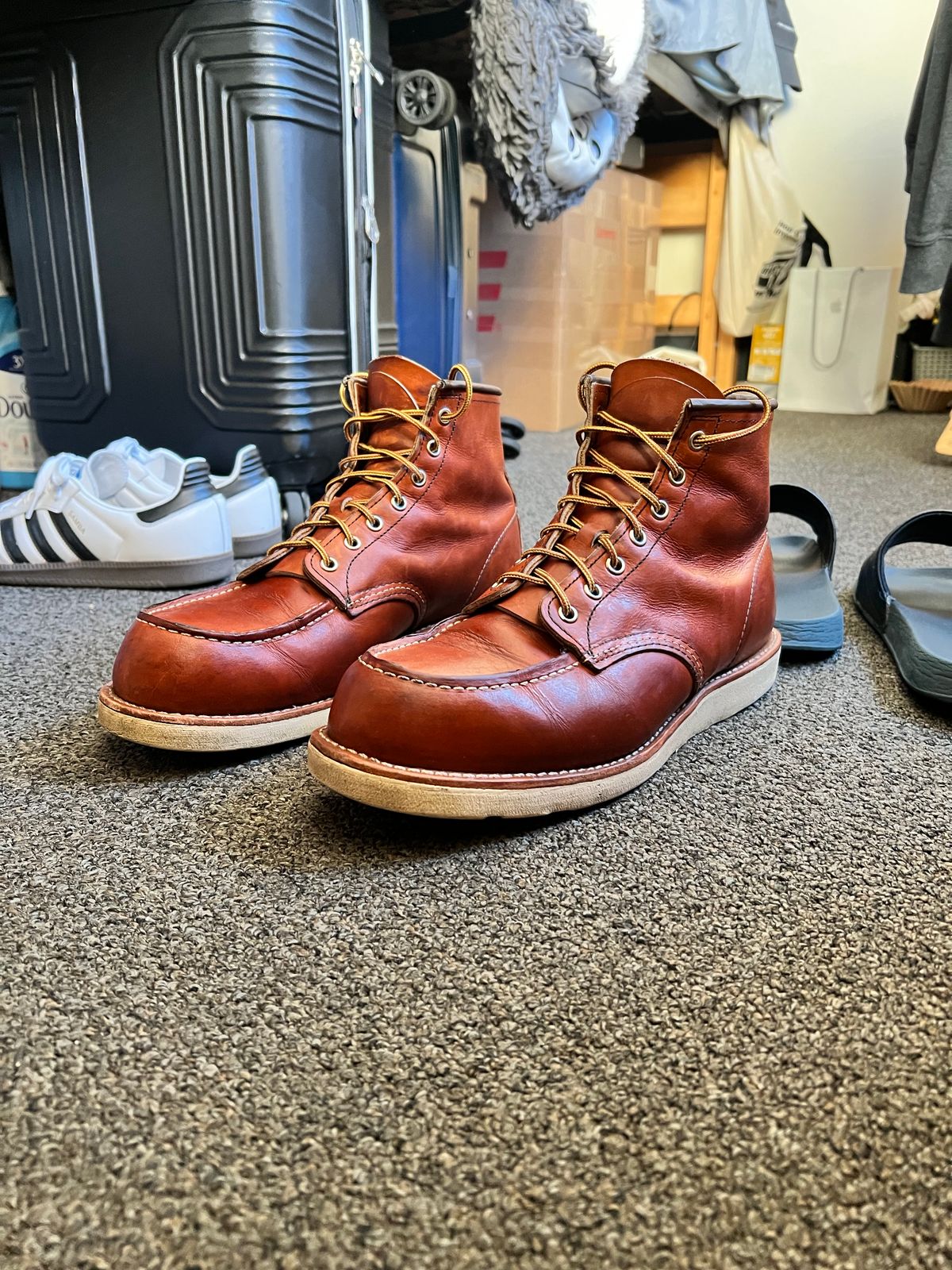 Photo by Snailchang on April 21, 2024 of the Red Wing 6-Inch Classic Moc in S.B. Foot Oro-Iginal.