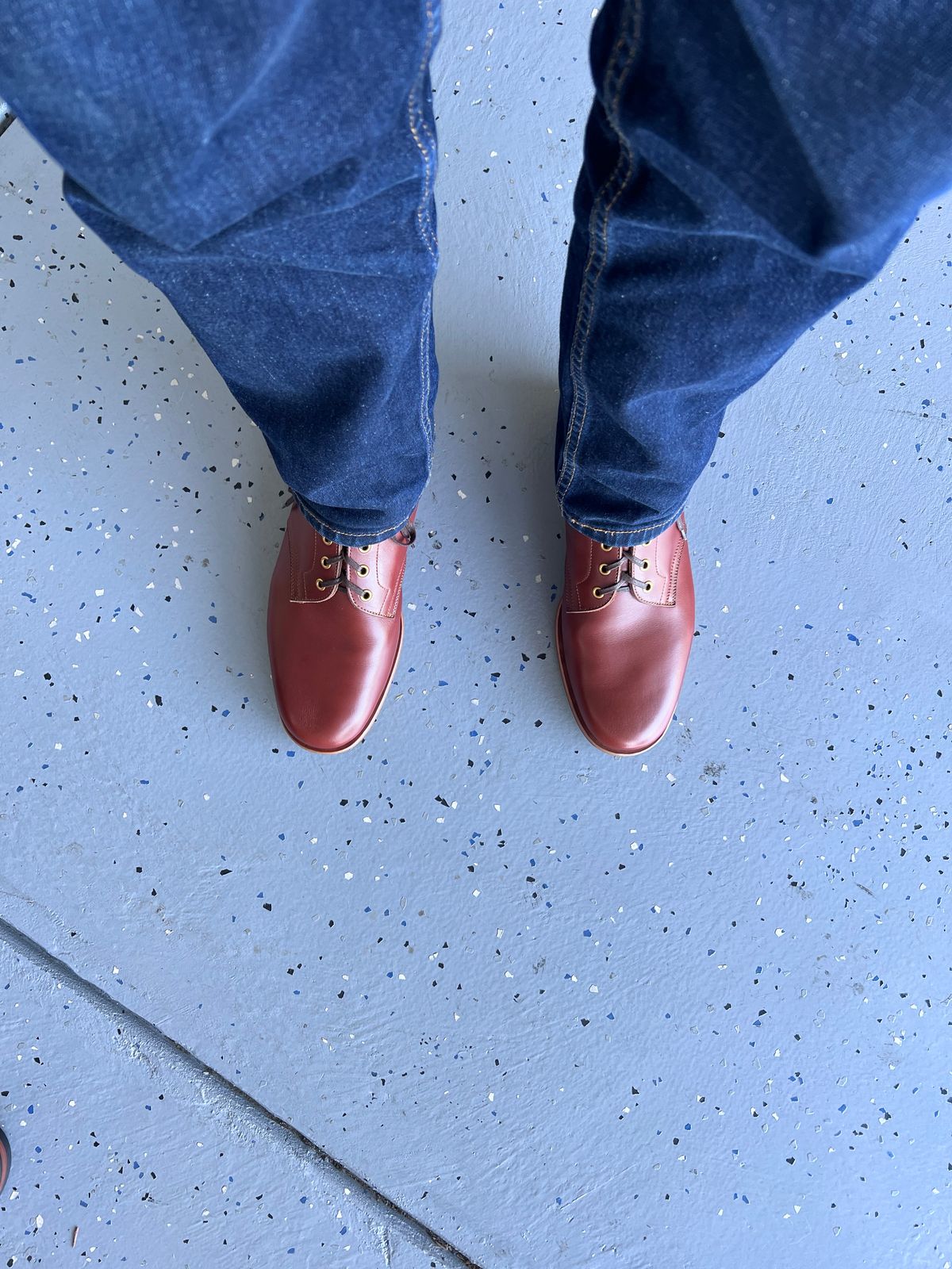 Photo by Snailchang on April 5, 2025 of the Iron Boots The Chosen One in Seidel Brown Double Shot.