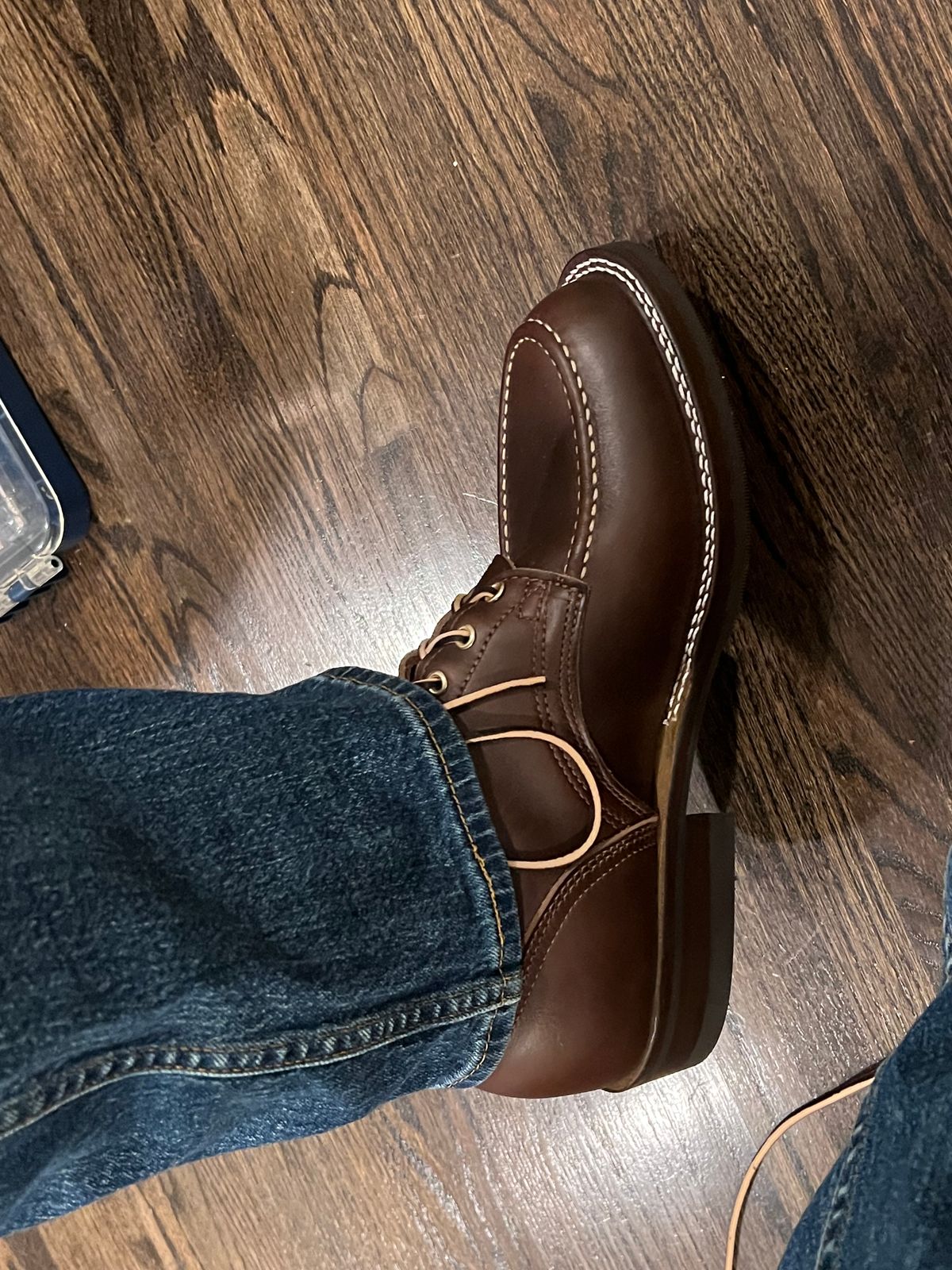 Photo by Snailchang on May 13, 2024 of the Nicks Moc Toe in Horween Brown Chromexcel.