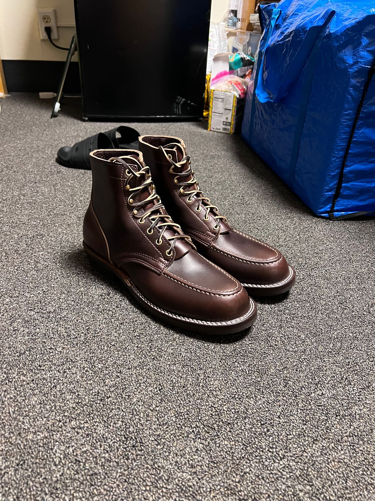 Photo by Snailchang on May 14, 2024 of the Nicks Moc Toe in Horween Brown Chromexcel.