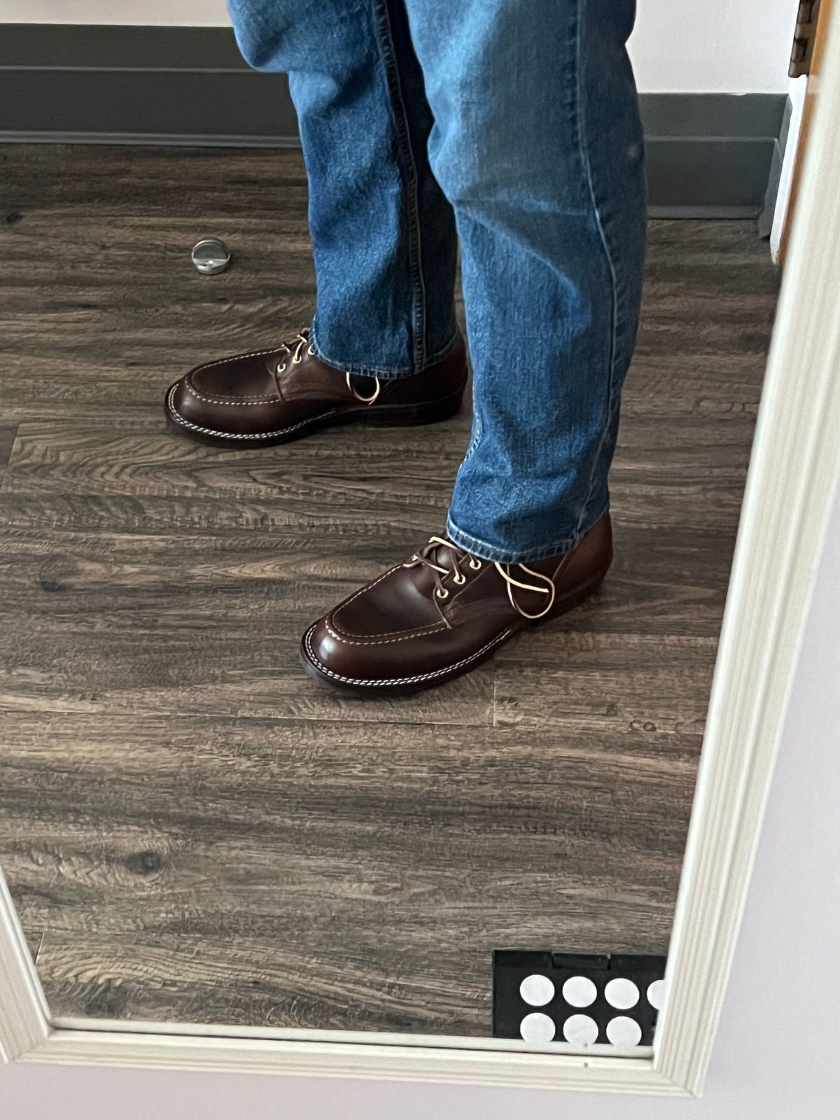 Photo by Snailchang on May 14, 2024 of the Nicks Moc Toe in Horween Brown Chromexcel.