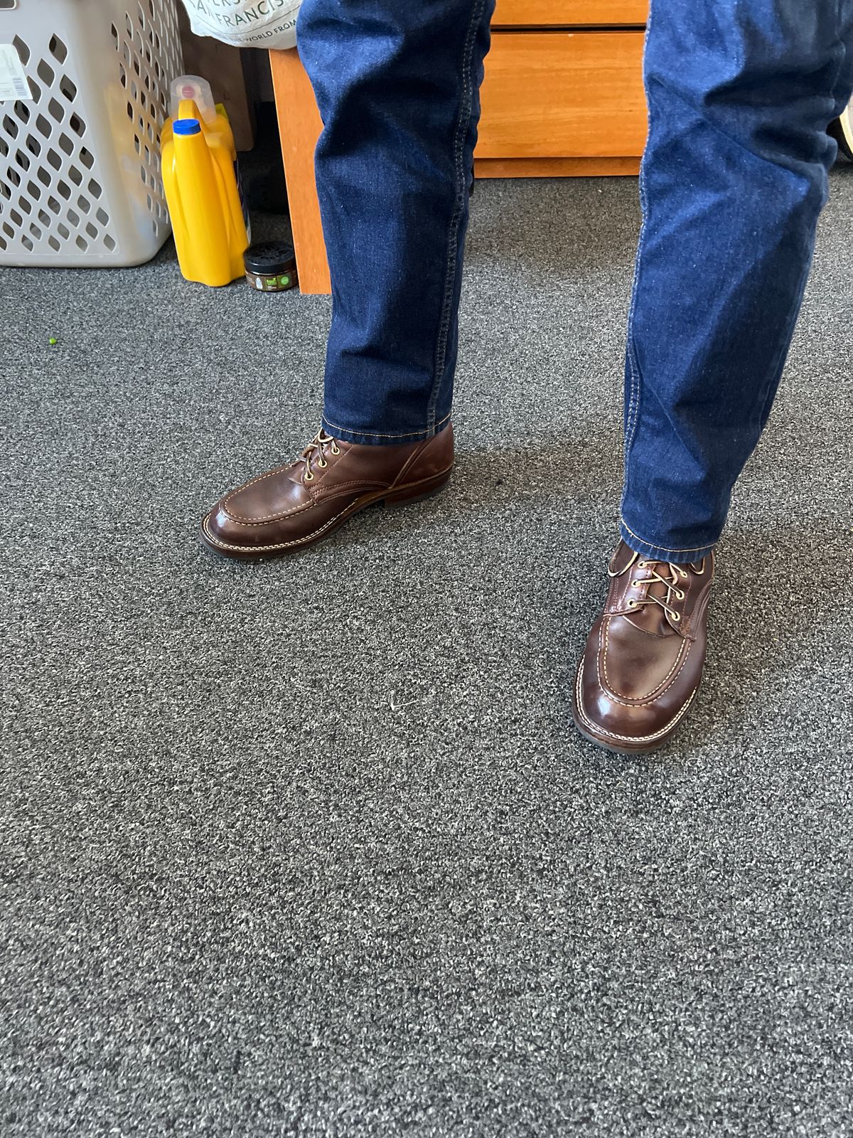 Photo by Snailchang on September 7, 2024 of the Nicks Moc Toe in Horween Brown Chromexcel.