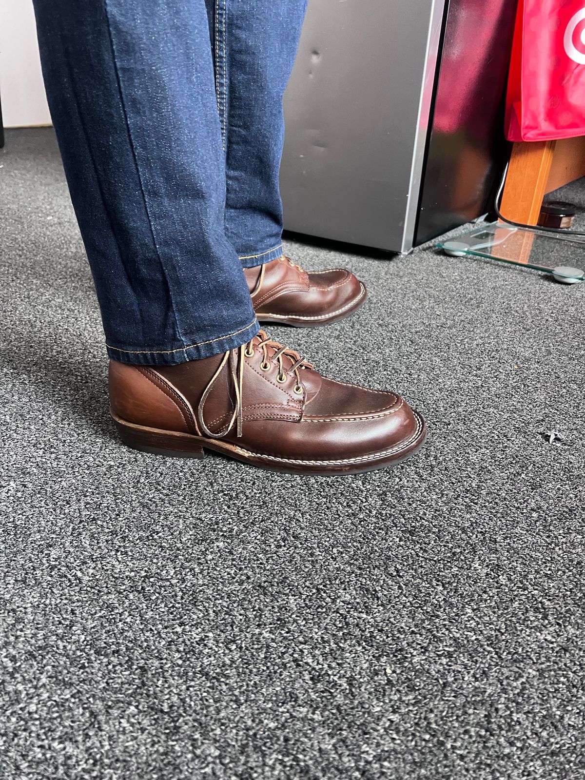 Photo by Snailchang on September 9, 2024 of the Nicks Moc Toe in Horween Brown Chromexcel.