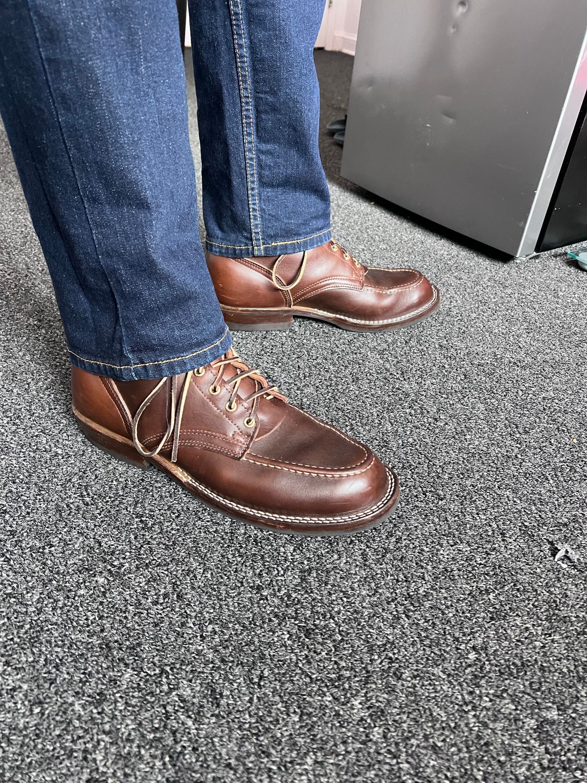 Photo by Snailchang on September 9, 2024 of the Nicks Moc Toe in Horween Brown Chromexcel.