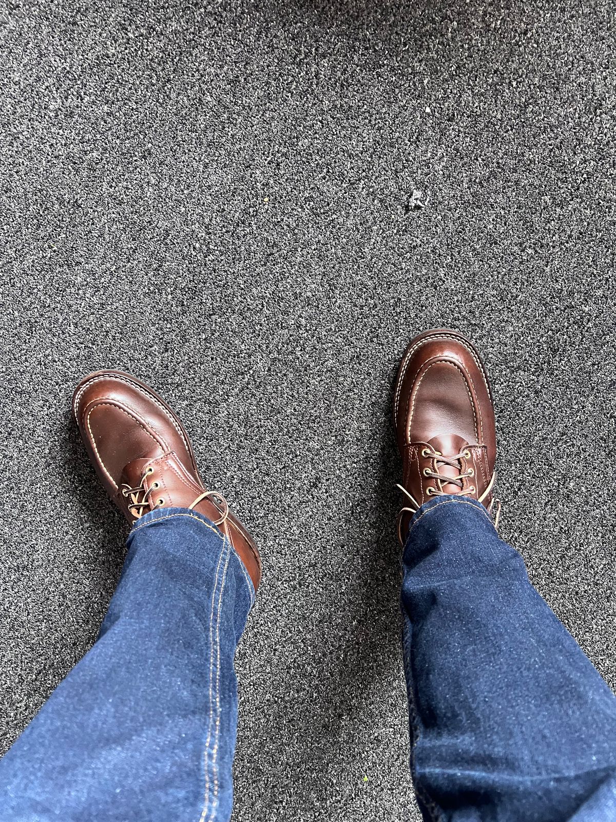 Photo by Snailchang on September 9, 2024 of the Nicks Moc Toe in Horween Brown Chromexcel.