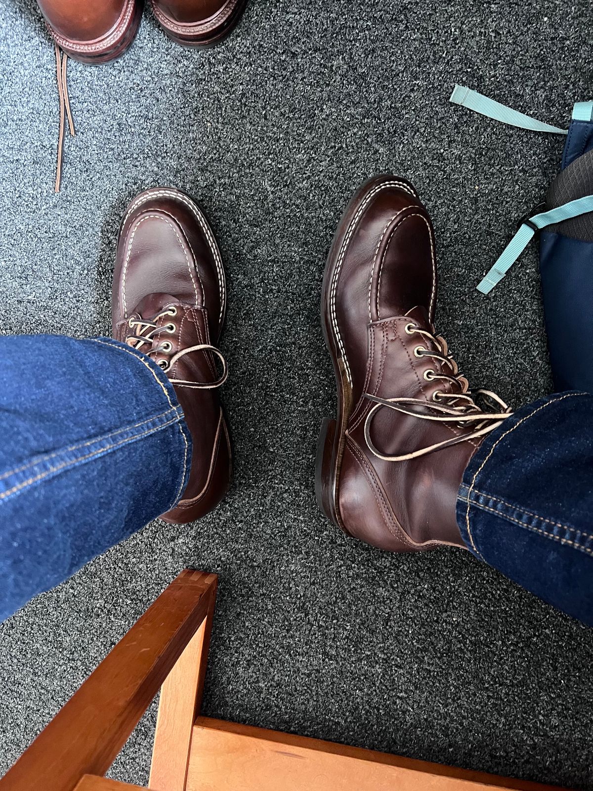 Photo by Snailchang on September 9, 2024 of the Nicks Moc Toe in Horween Brown Chromexcel.