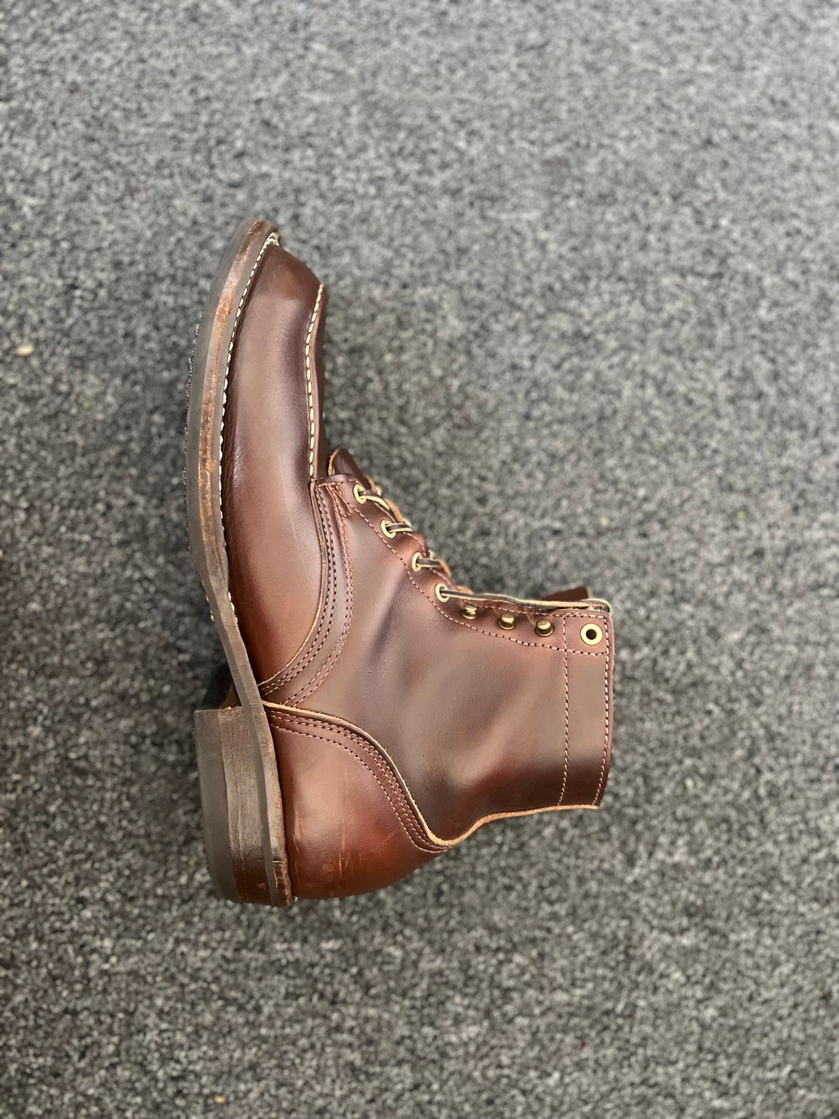 Photo by Snailchang on September 18, 2024 of the Nicks Moc Toe in Horween Brown Chromexcel.