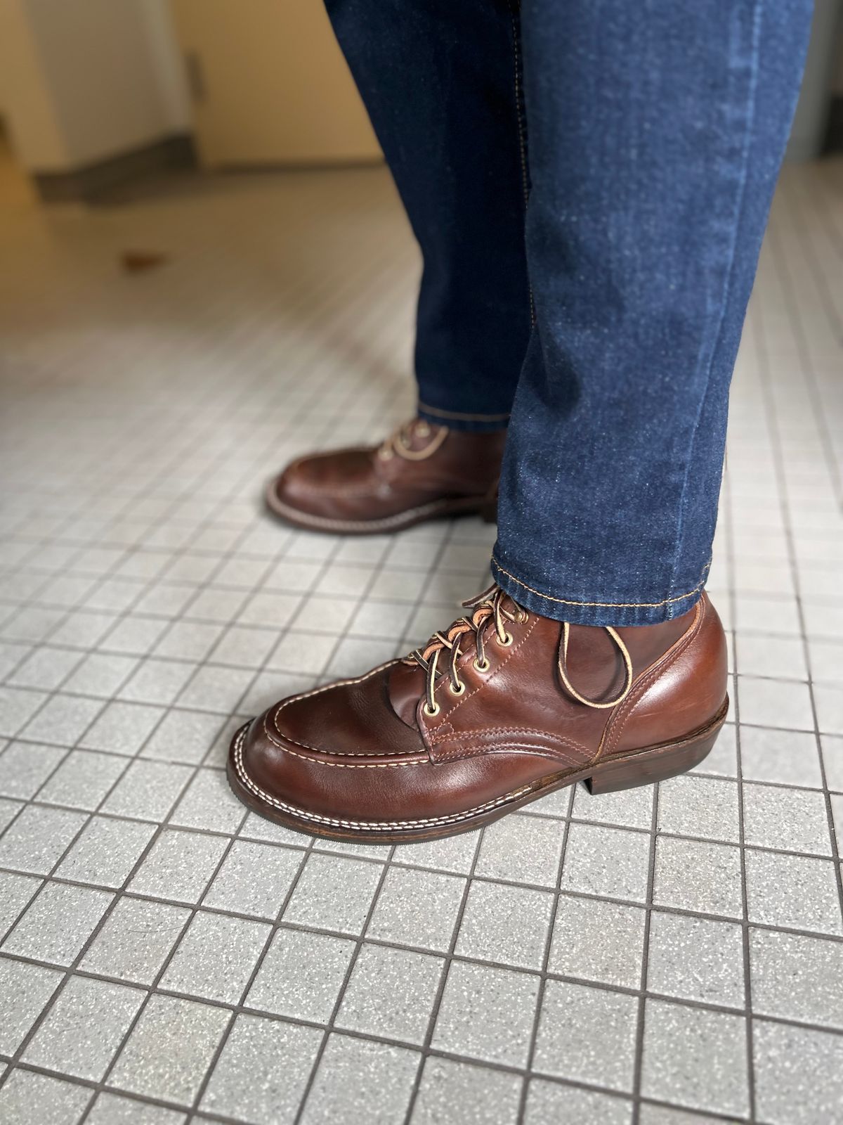 Photo by Snailchang on September 21, 2024 of the Nicks Moc Toe in Horween Brown Chromexcel.