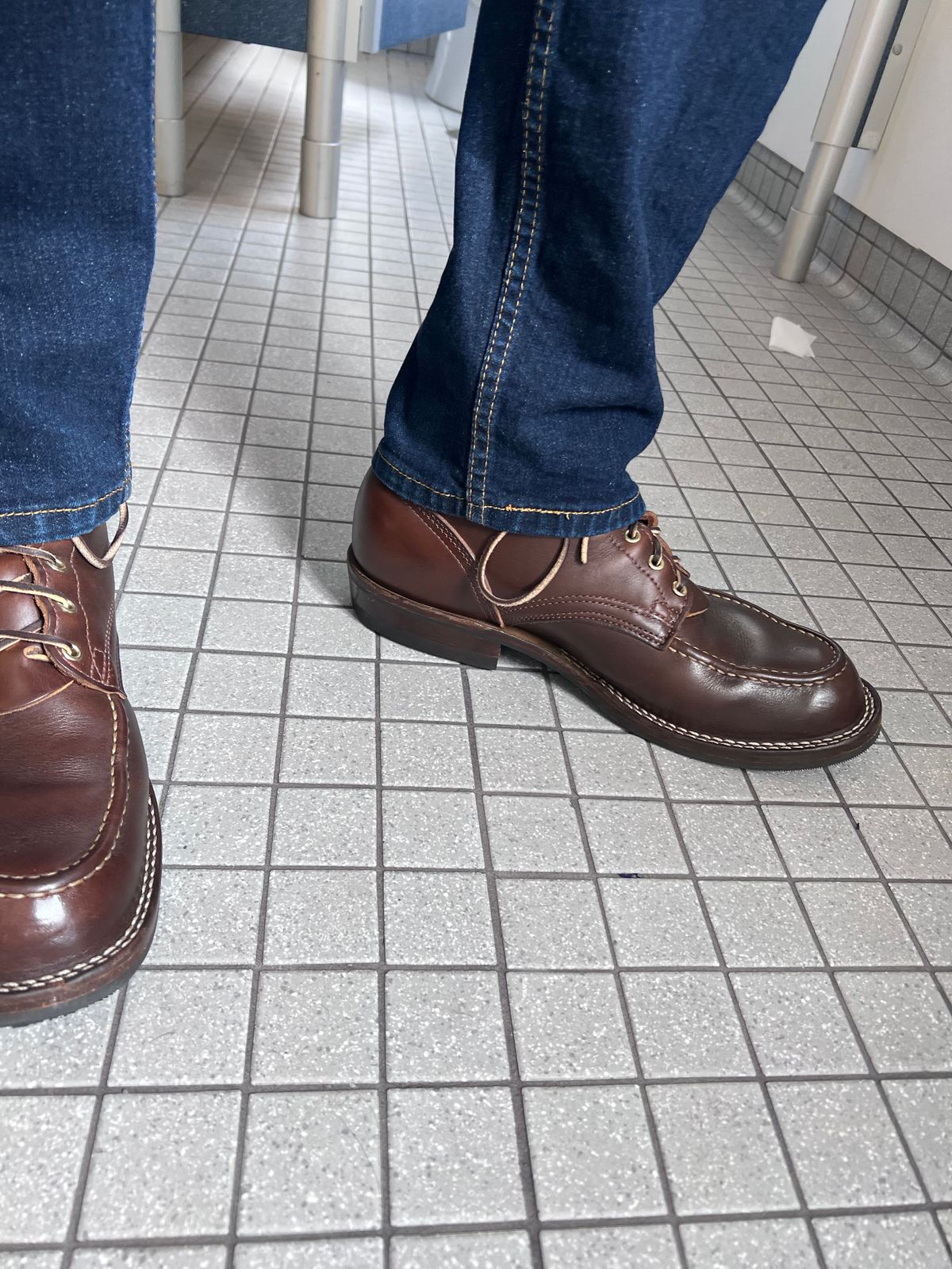 Photo by Snailchang on October 9, 2024 of the Nicks Moc Toe in Horween Brown Chromexcel.