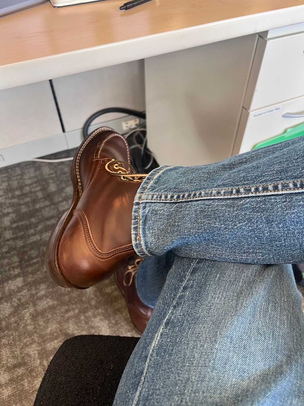 Photo by Snailchang on October 10, 2024 of the Nicks Moc Toe in Horween Brown Chromexcel.