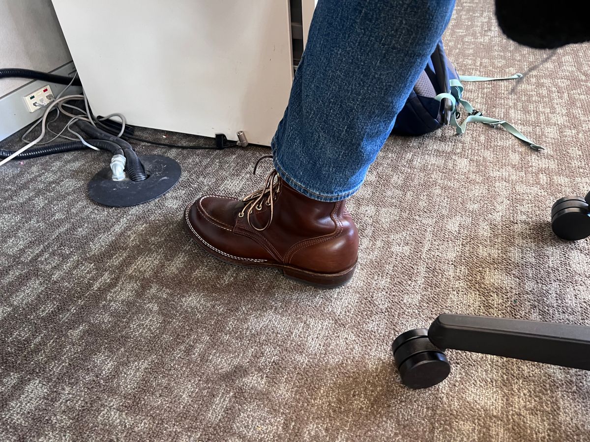Photo by Snailchang on October 10, 2024 of the Nicks Moc Toe in Horween Brown Chromexcel.