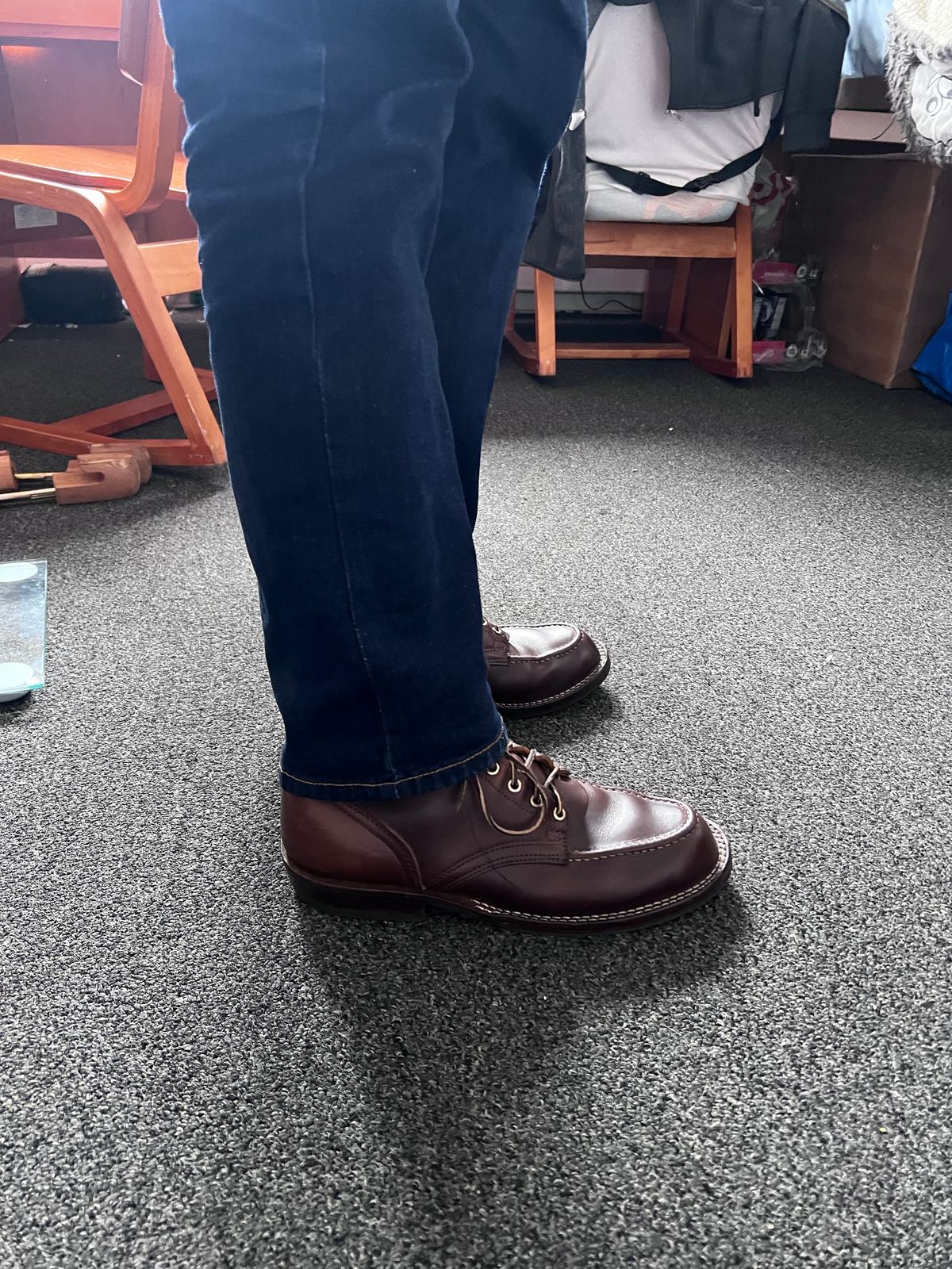 Photo by Snailchang on November 21, 2024 of the Nicks Moc Toe in Horween Brown Chromexcel.