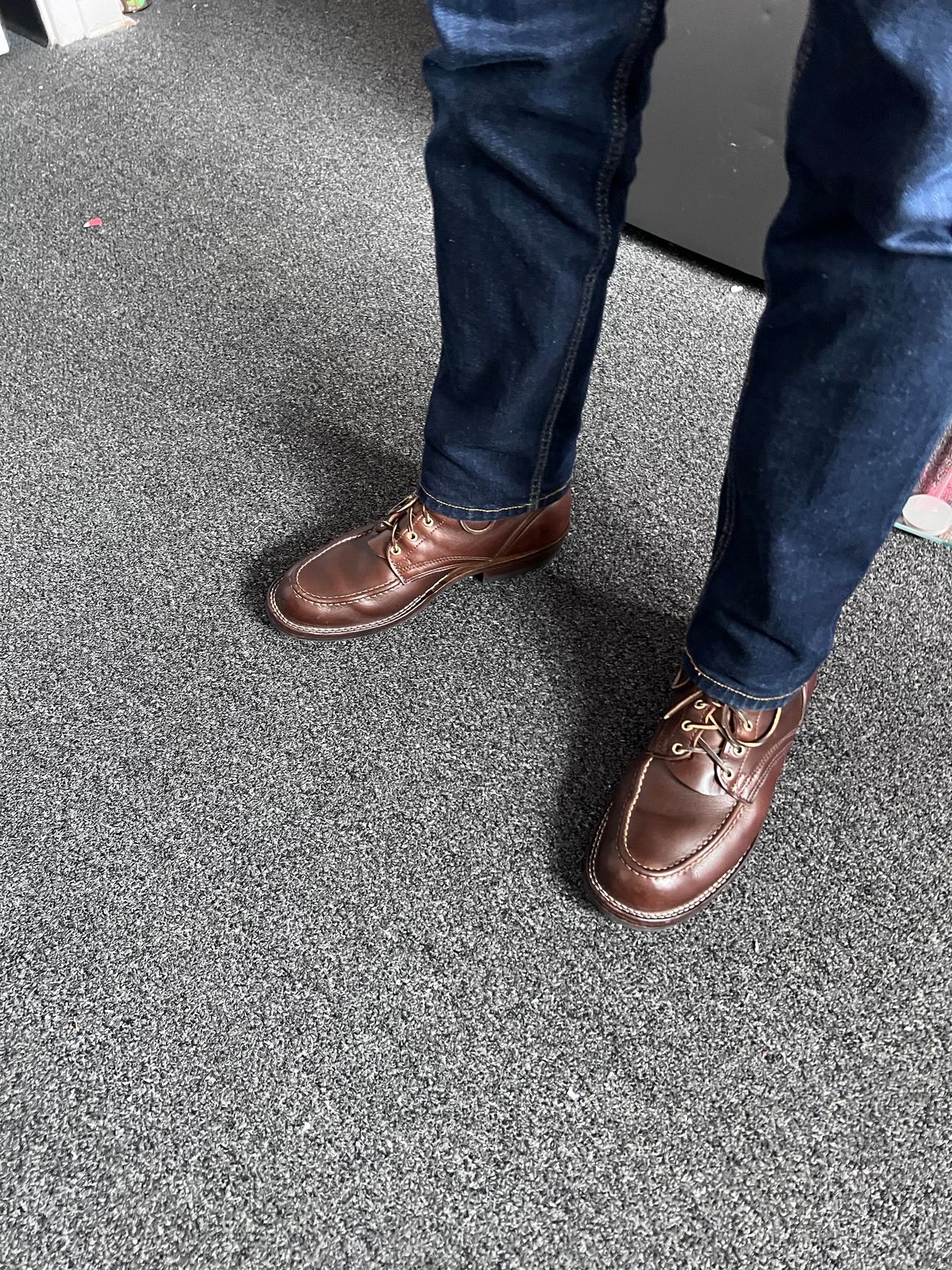 Photo by Snailchang on November 21, 2024 of the Nicks Moc Toe in Horween Brown Chromexcel.