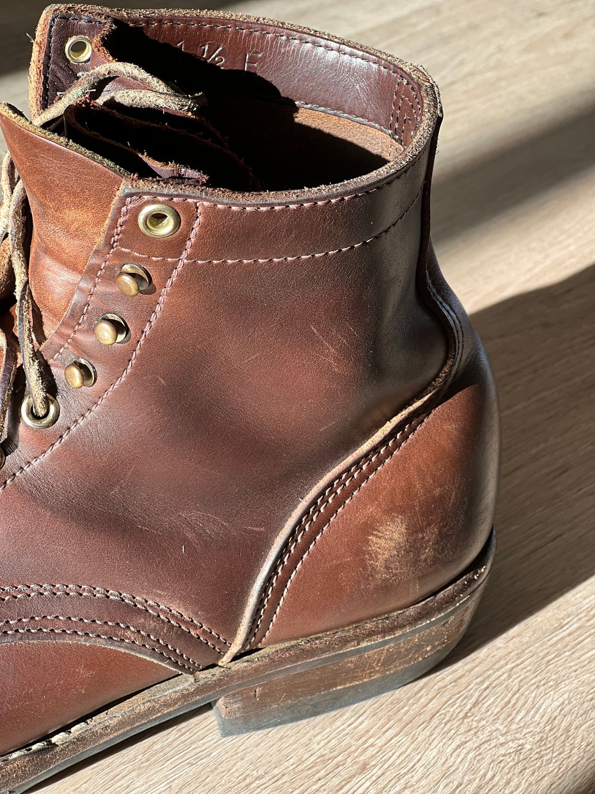 Photo by Snailchang on September 12, 2025 of the Nicks Moc Toe in Horween Brown Chromexcel.