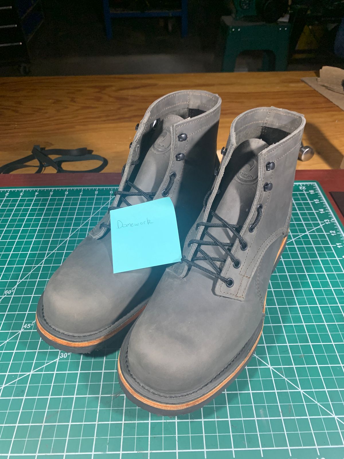 Photo by areith800 on October 5, 2022 of the Origin The Coronado Boot in Slate Waxed Pull Up.