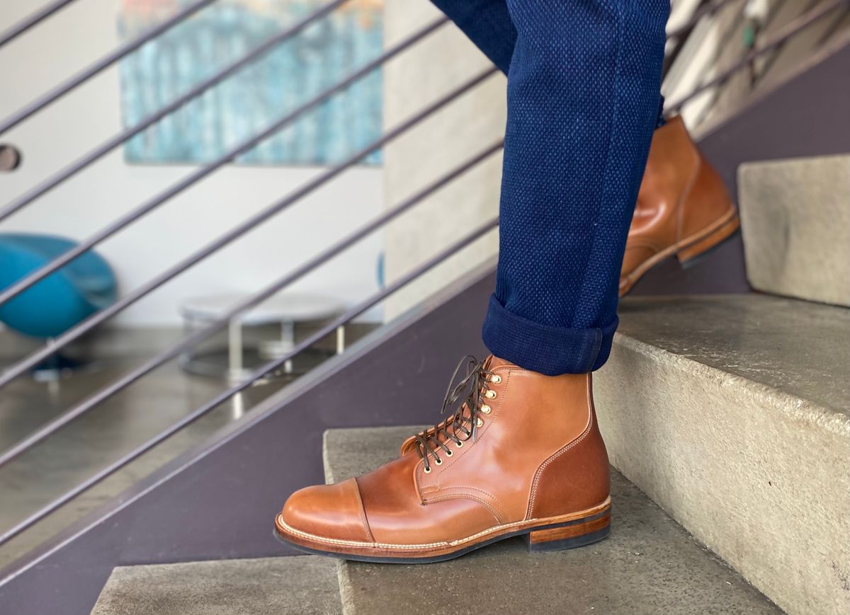 Photo by bootphd on September 28, 2021 of the Viberg Service Boot in Horween Natural Shell Cordovan.