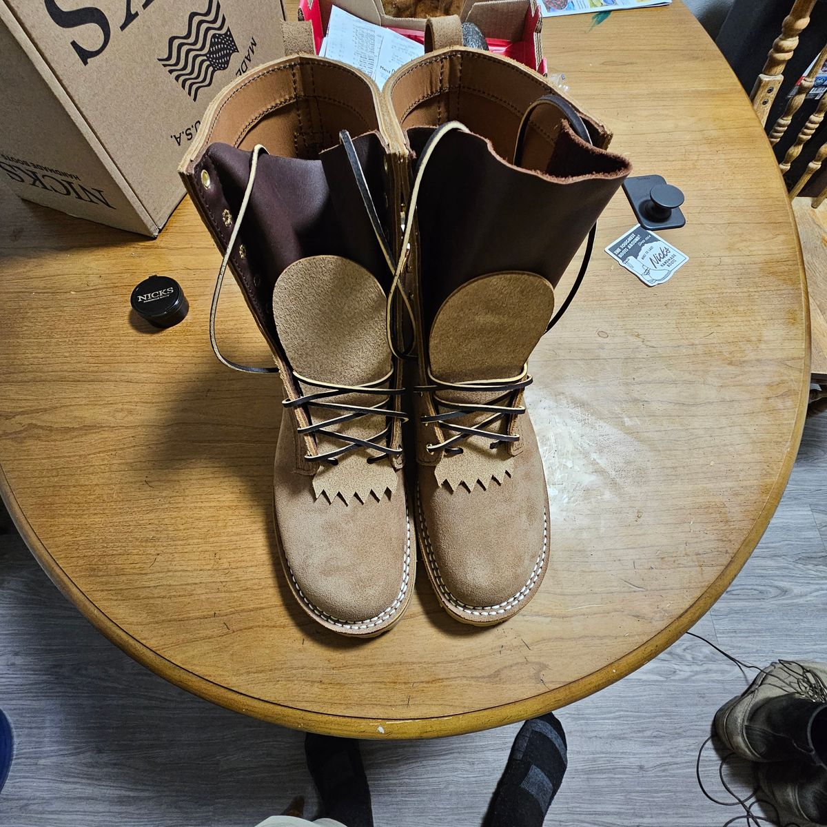Photo by fozzie_the_bear on August 14, 2025 of the Nicks BuilderPro in Seidel 1964 Tan Roughout.