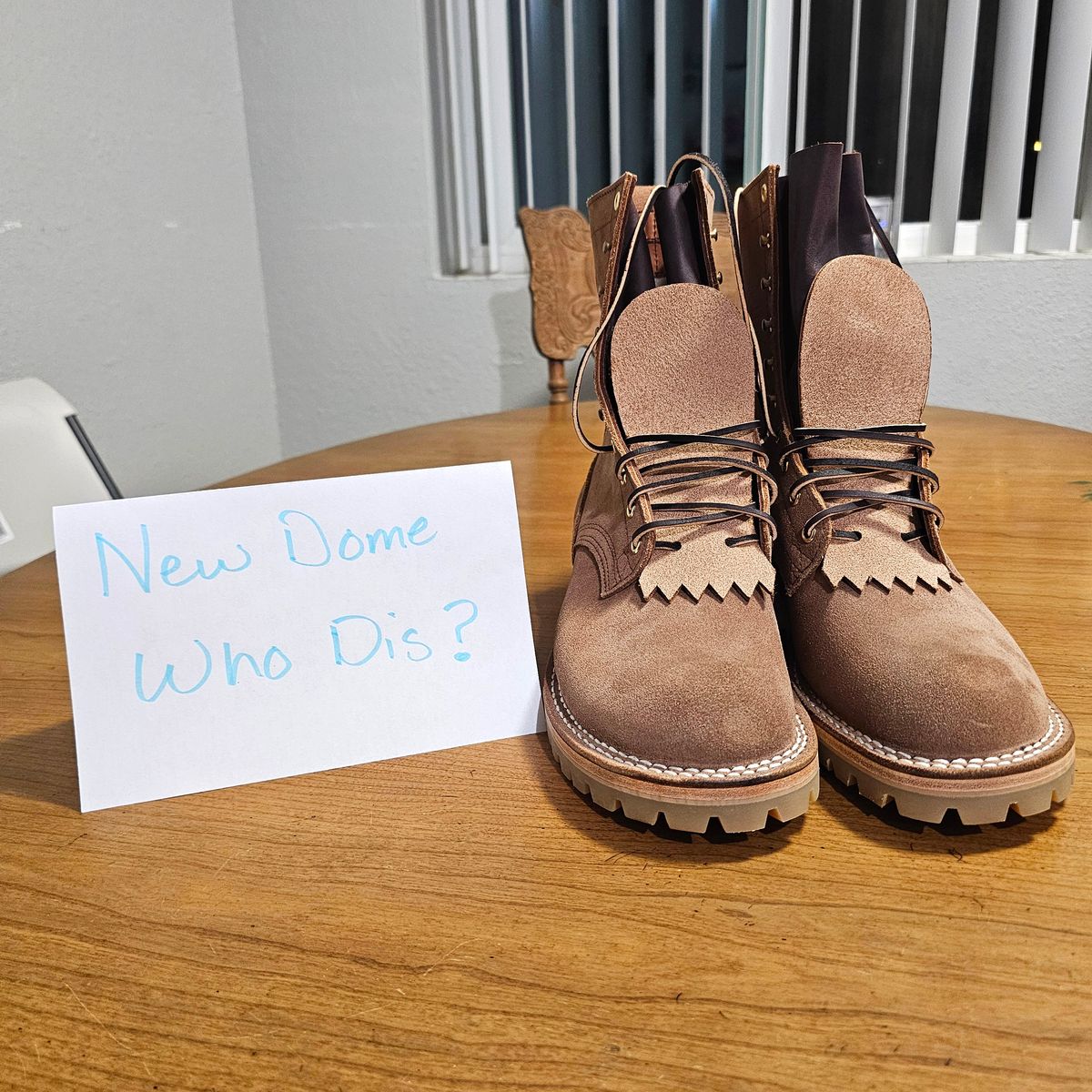 Photo by fozzie_the_bear on October 1, 2025 of the Nicks BuilderPro in Seidel 1964 Tan Roughout.