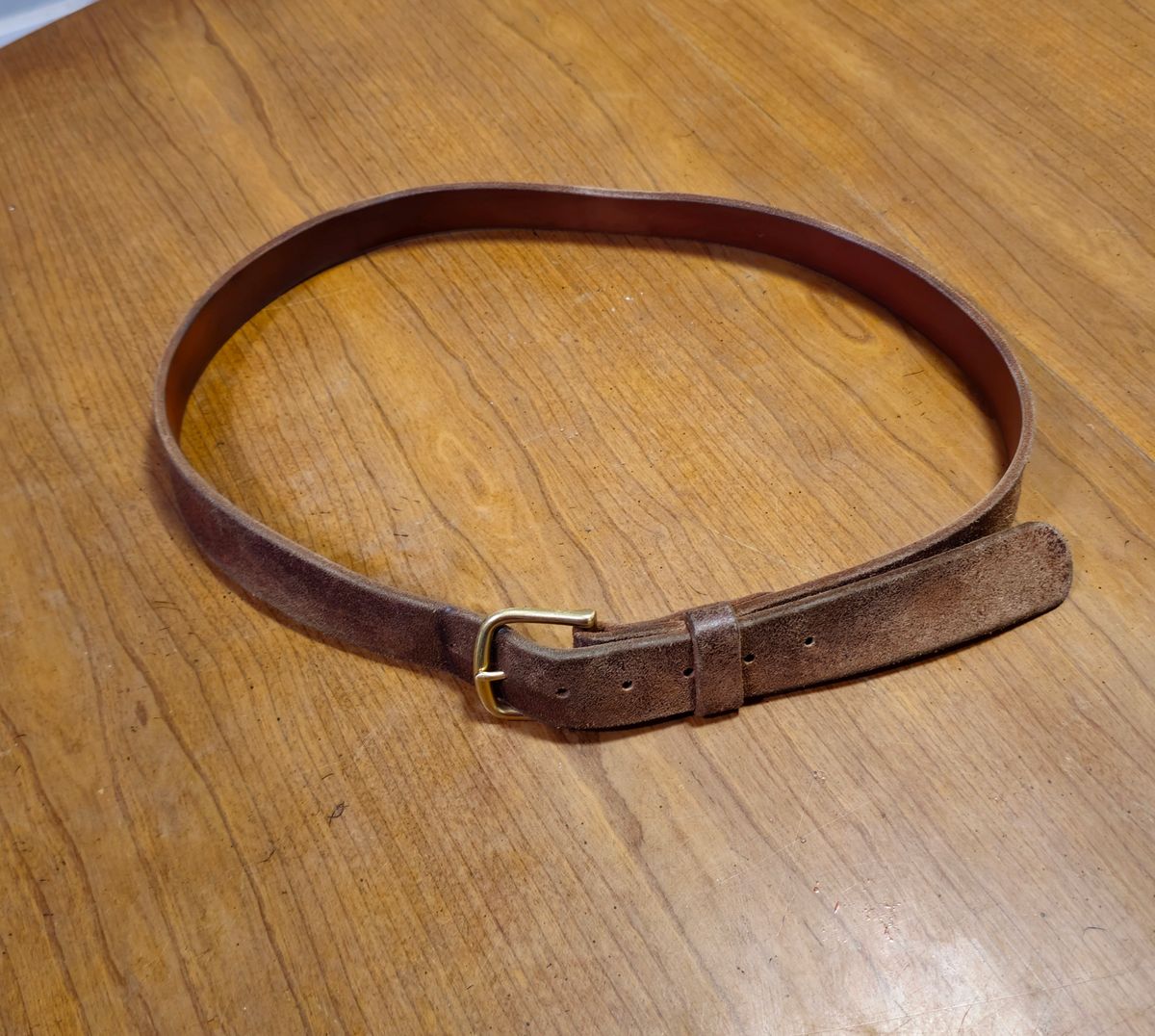 Photo by fozzie_the_bear on January 5, 2026 of the Nicks Work Belt in Seidel 1964 Tan Roughout.