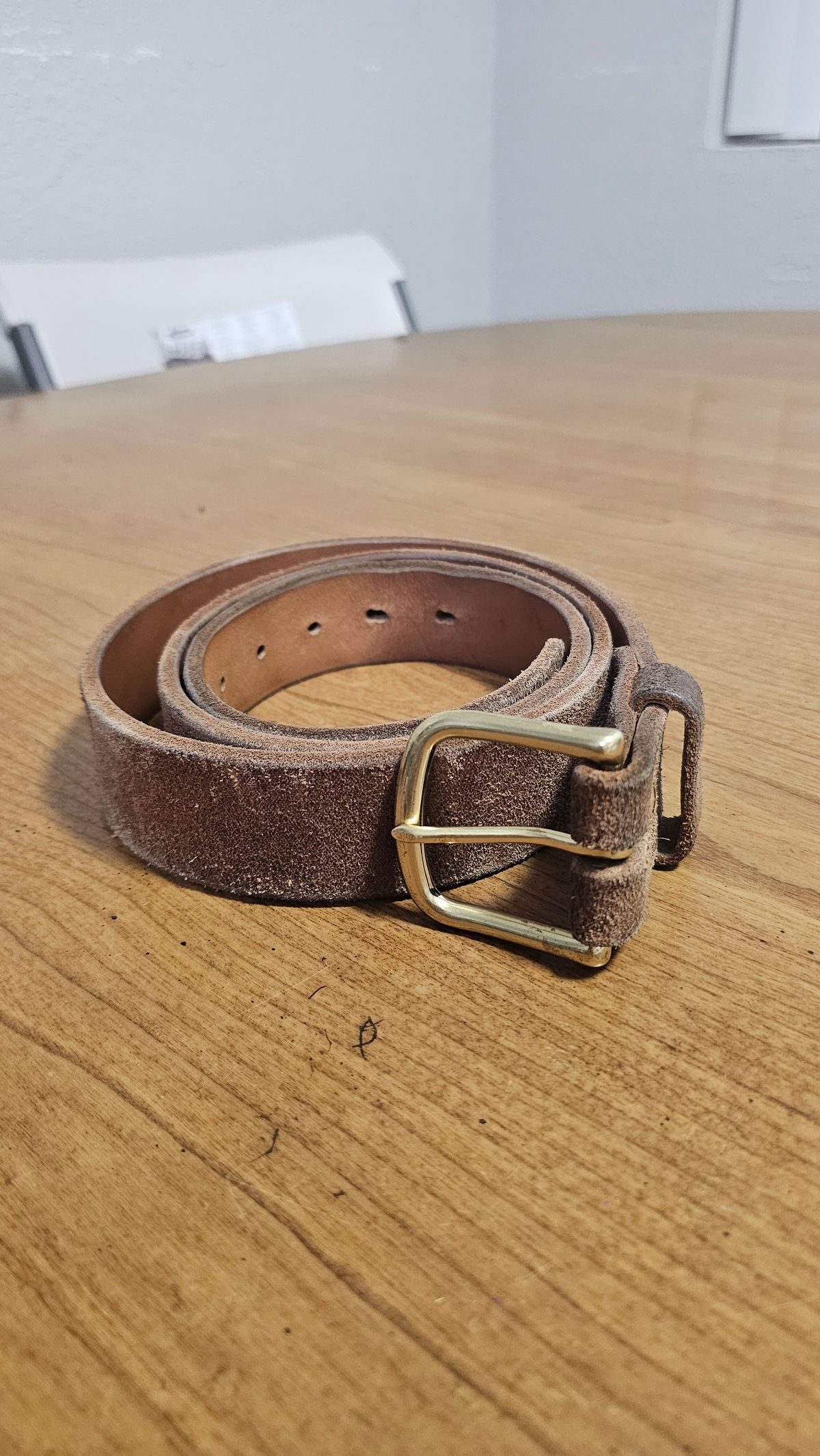 Photo by fozzie_the_bear on February 5, 2026 of the Nicks Work Belt in Seidel 1964 Tan Roughout.