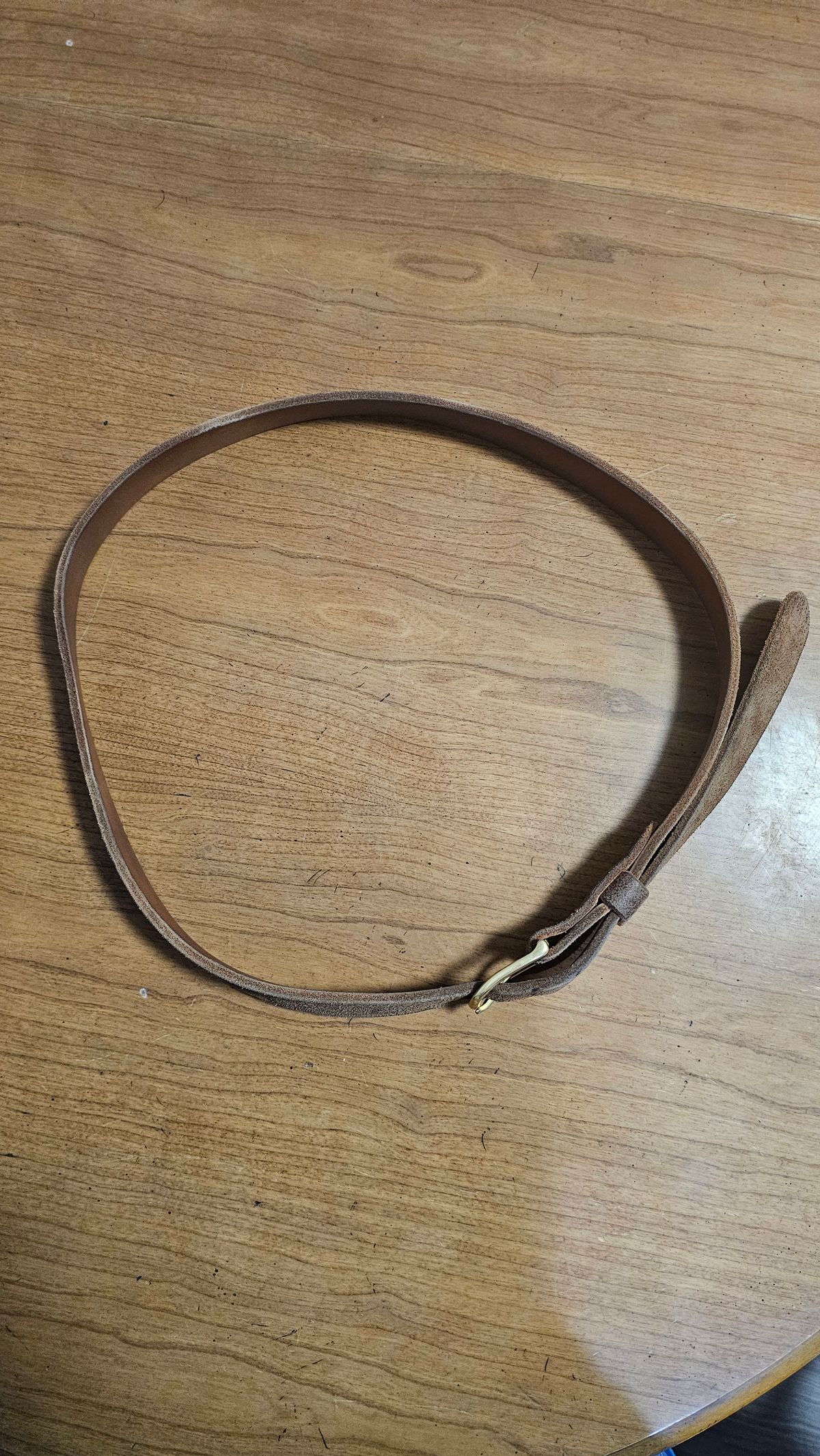 Photo by fozzie_the_bear on February 5, 2026 of the Nicks Work Belt in Seidel 1964 Tan Roughout.