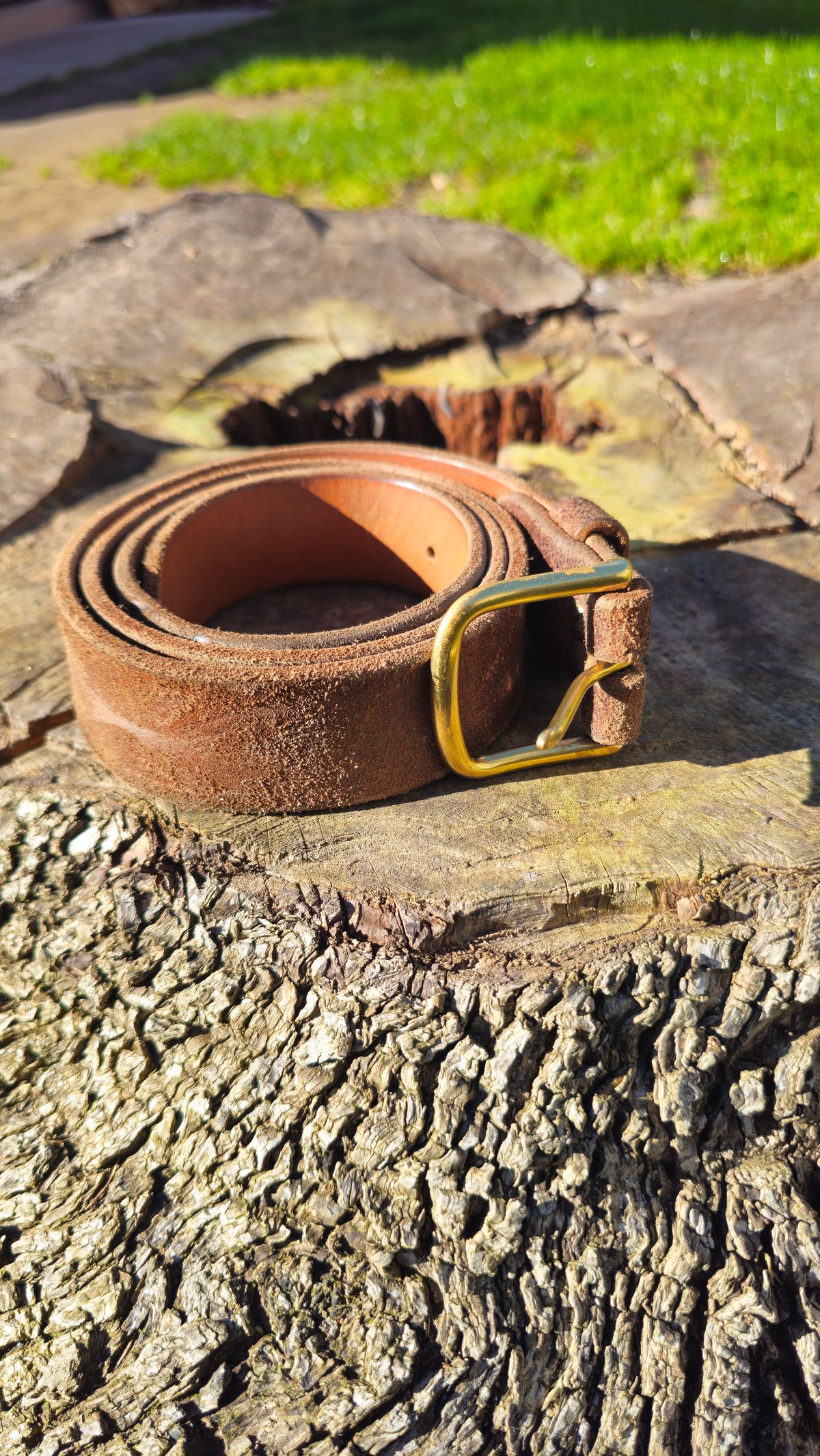 Photo by fozzie_the_bear on March 2, 2026 of the Nicks Work Belt in Seidel 1964 Tan Roughout.