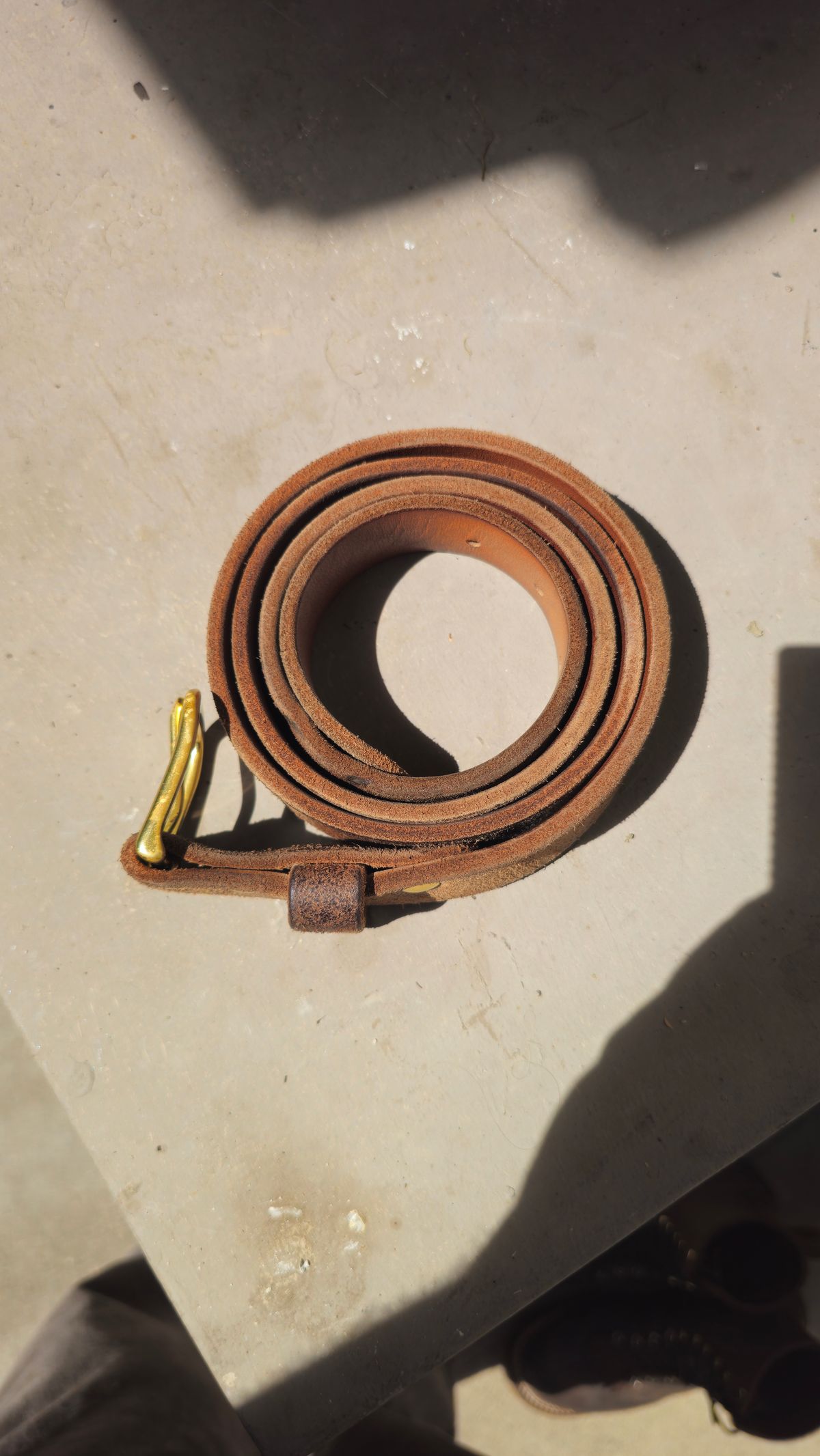 Photo by fozzie_the_bear on April 5, 2026 of the Nicks Work Belt in Seidel 1964 Tan Roughout.