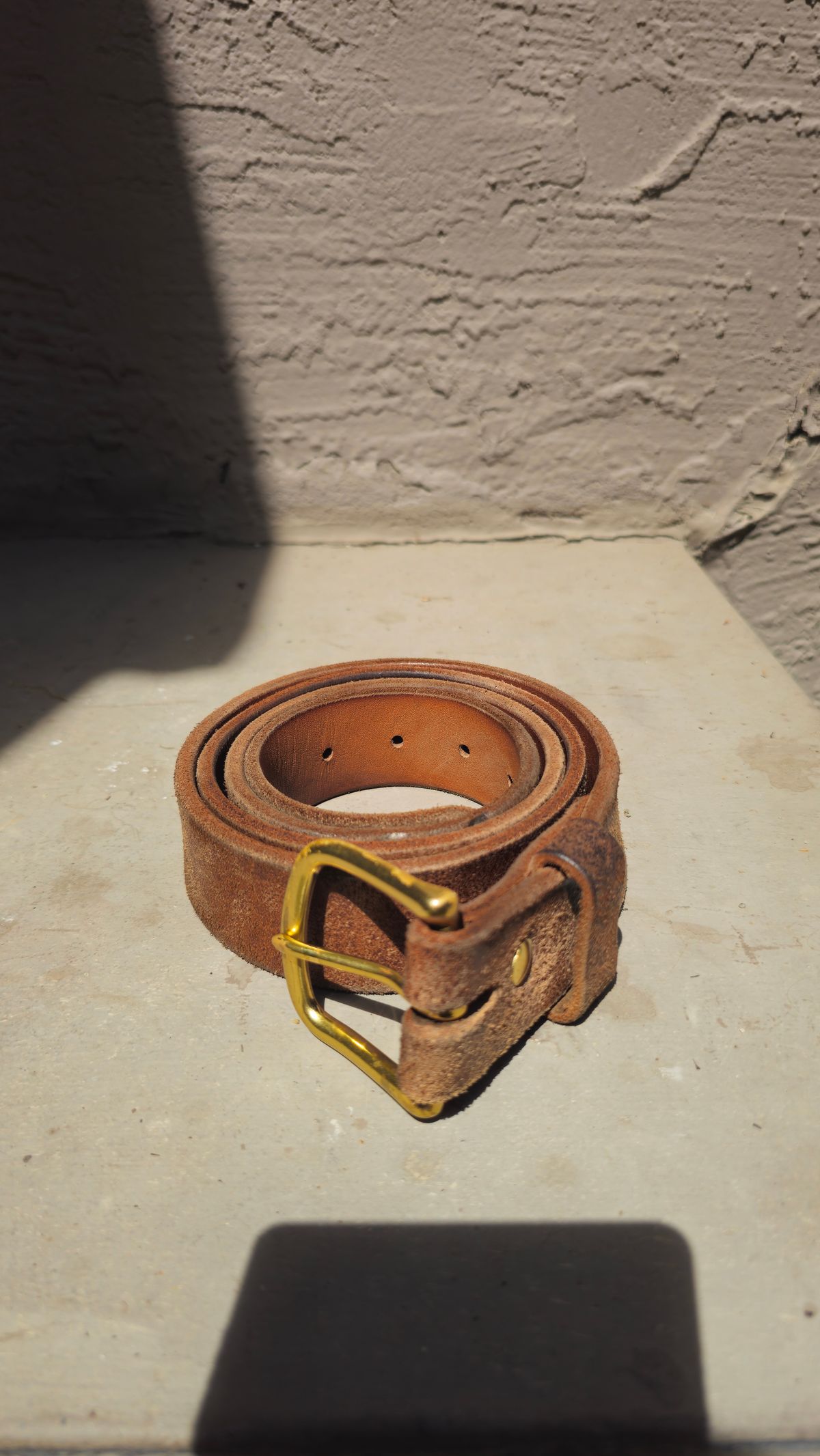 Photo by fozzie_the_bear on April 5, 2026 of the Nicks Work Belt in Seidel 1964 Tan Roughout.