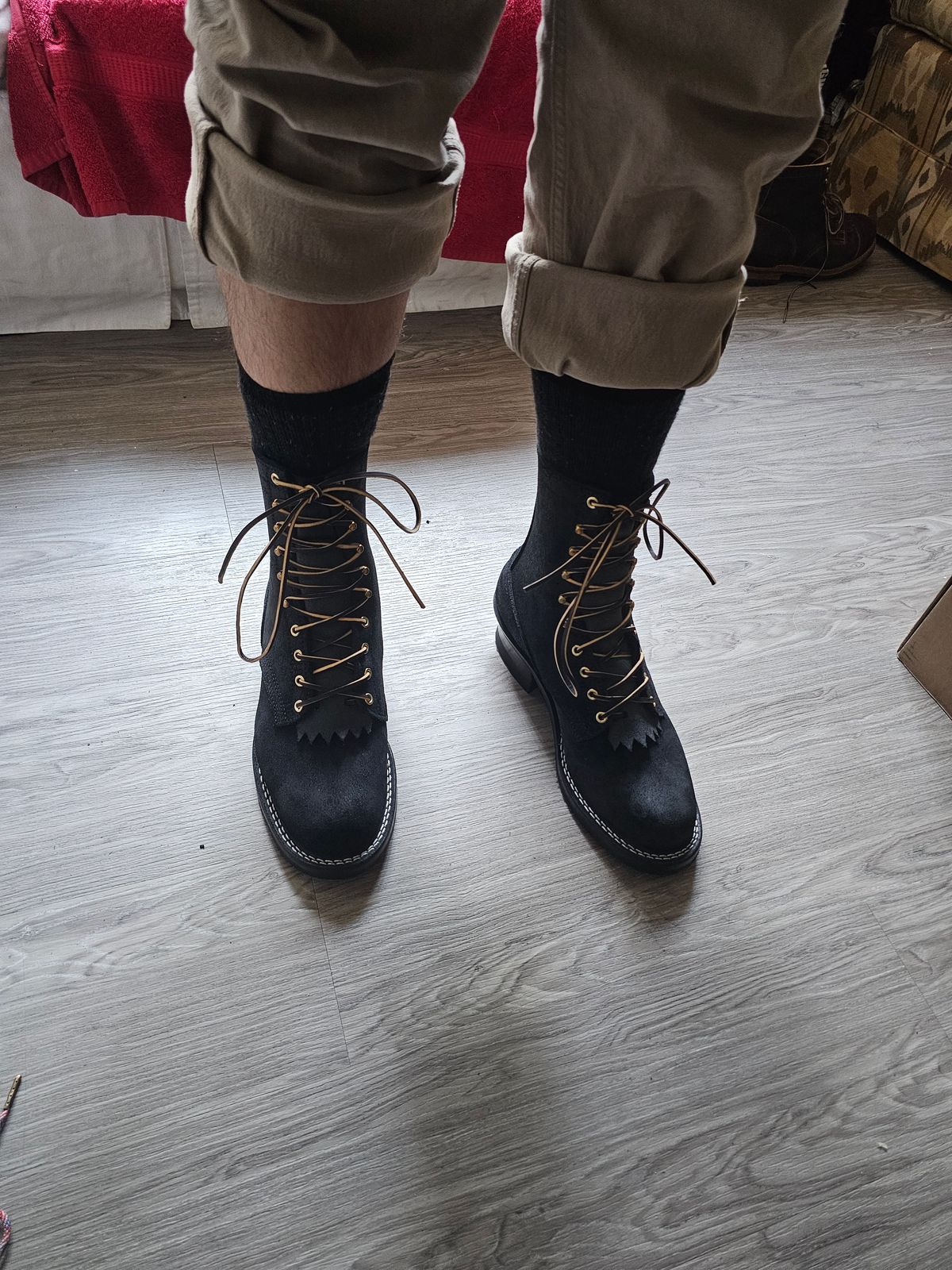 Photo by fozzie_the_bear on July 20, 2024 of the Nicks Ranger in Seidel MaxSupport Black Roughout.