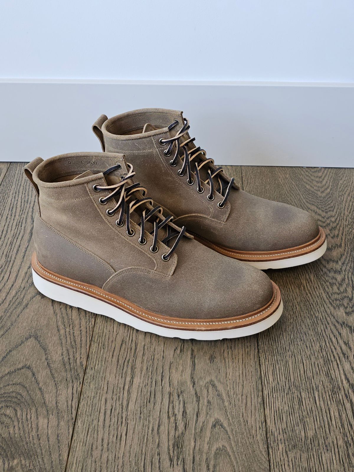 Photo by cgbaird2 on October 5, 2024 of the Viberg Scout Boot in C.F. Stead Nature Waxy Commander Suede.